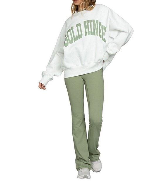 GOLD HINGE Coordinating Wide Arm Crew Neck Long Sleeve Logo Sweatshirt Product Image