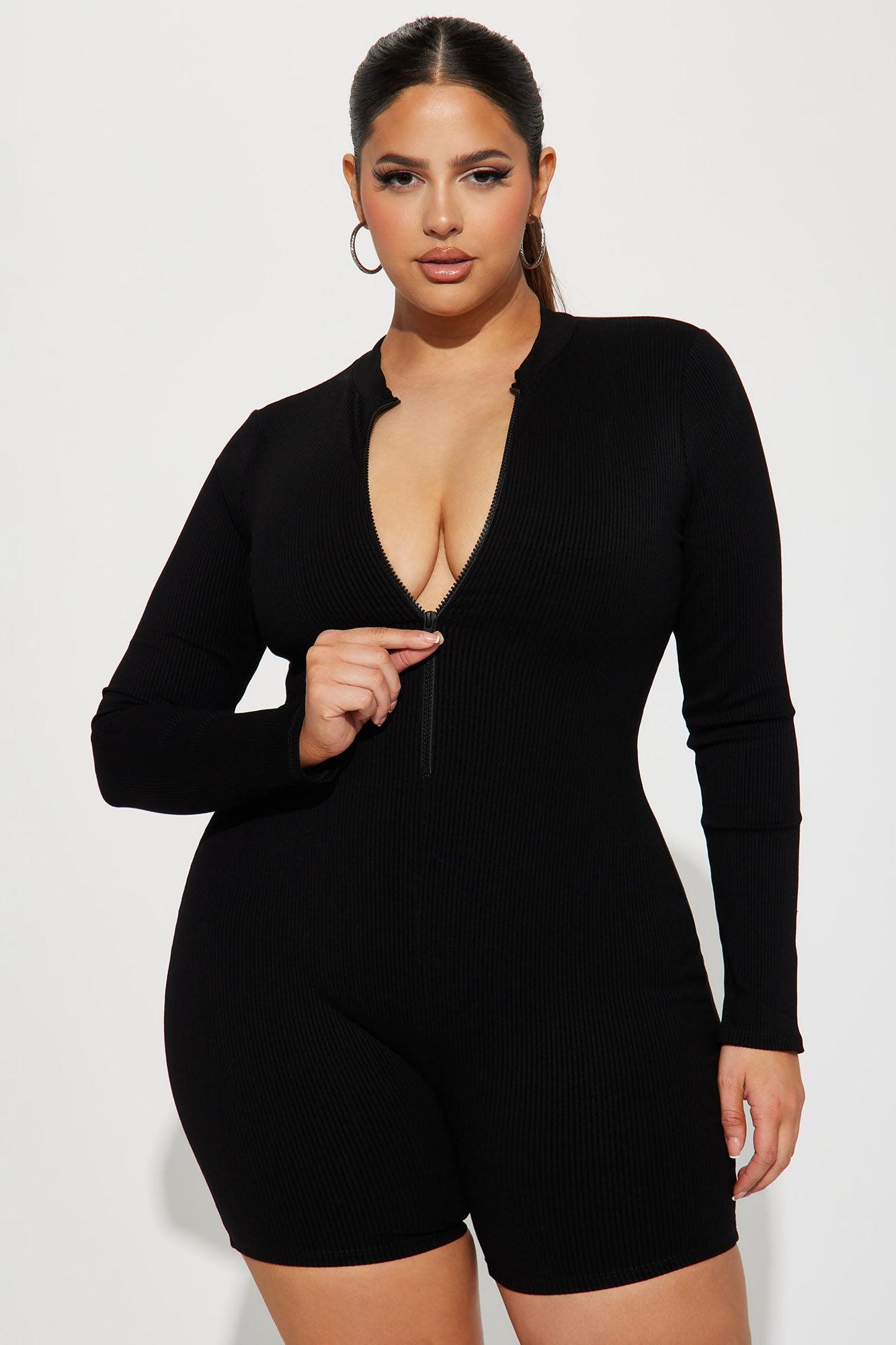 Sabrina Snatched Romper - Black Product Image