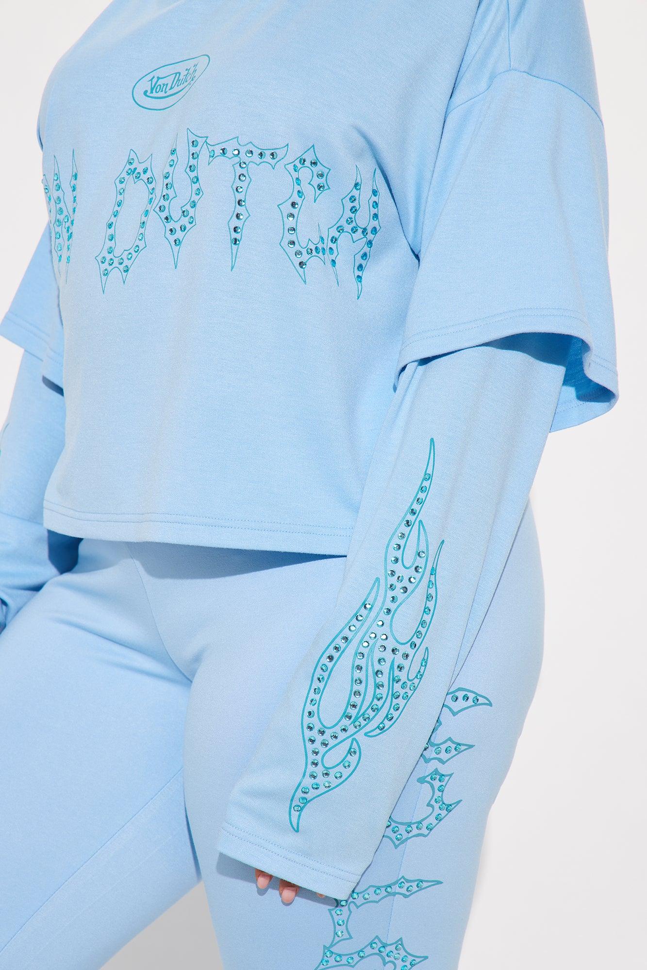 Von Dutch Fire Racer Layered Hoodie - Blue Product Image