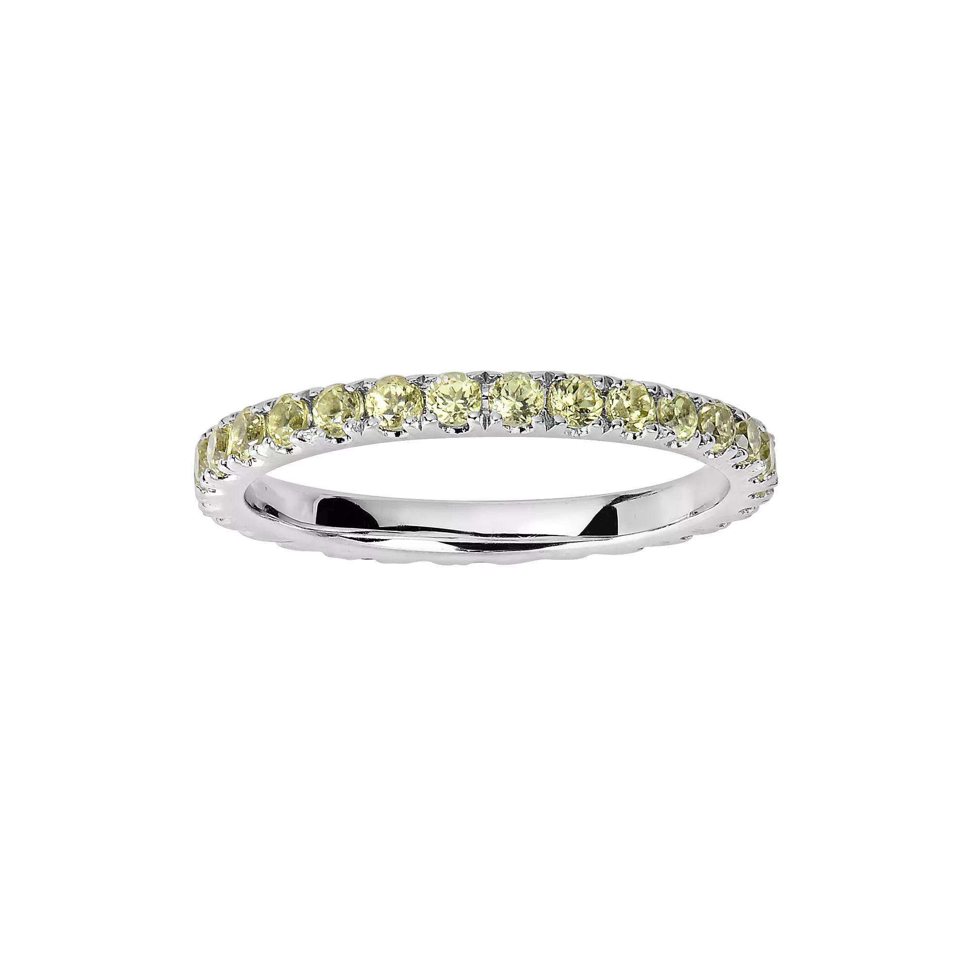 Oro Leoni Sterling Silver Peridot Eternity Ring, Women's, Size: 6, Yellow Product Image