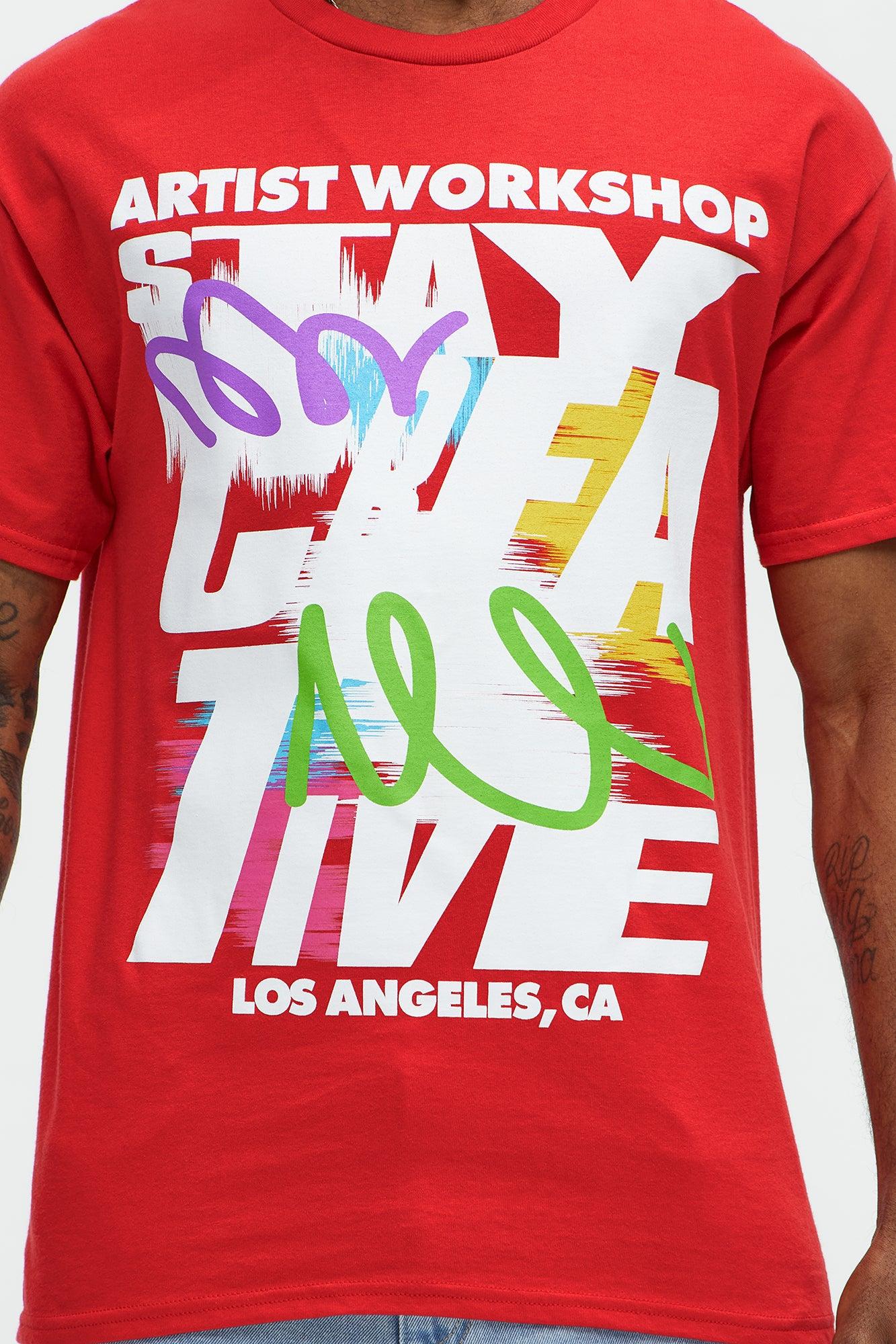 Stay Creative Short Sleeve Tee - Red Product Image