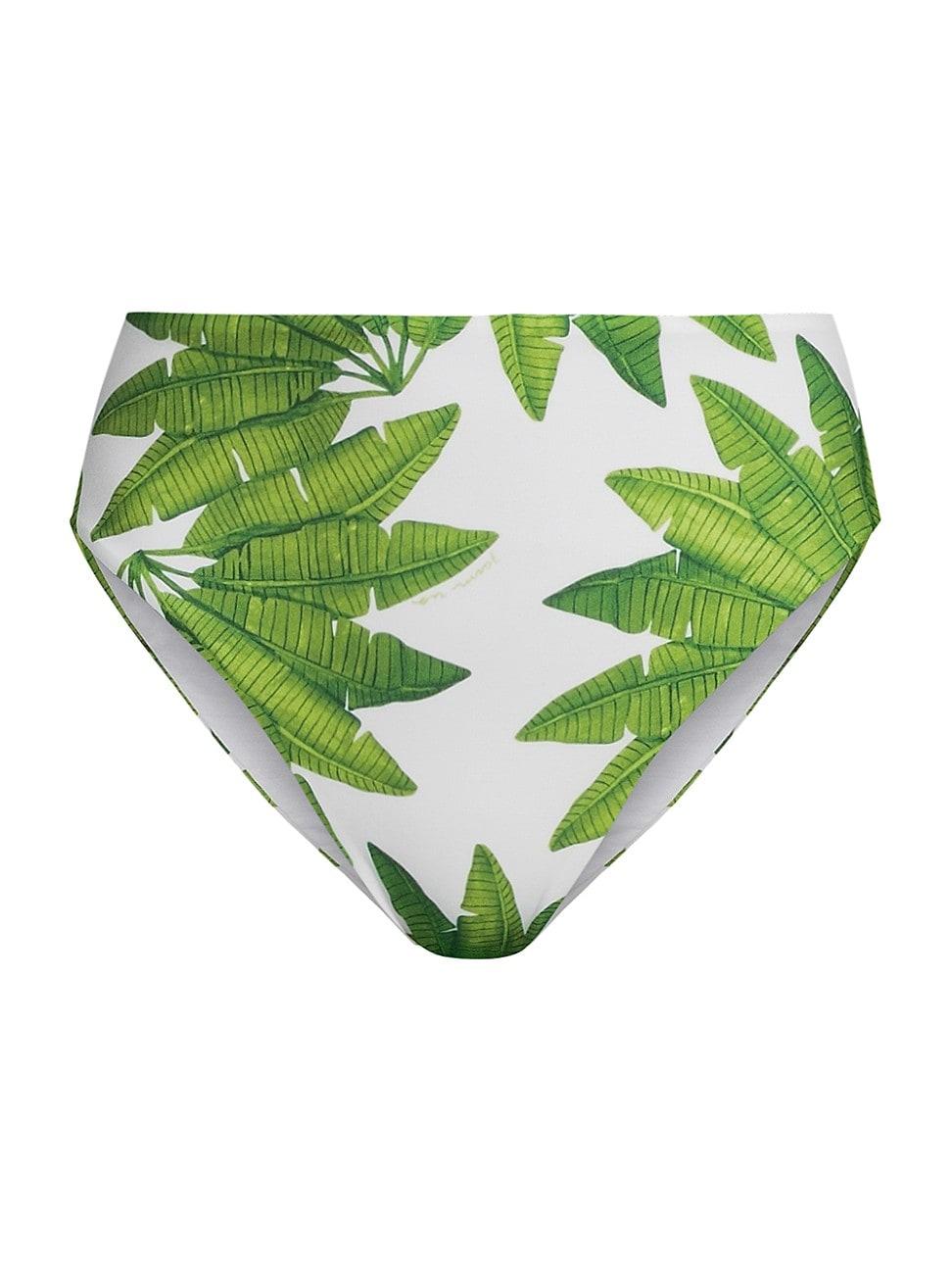 Womens Palm Fan High-Rise Bikini Bottom Product Image