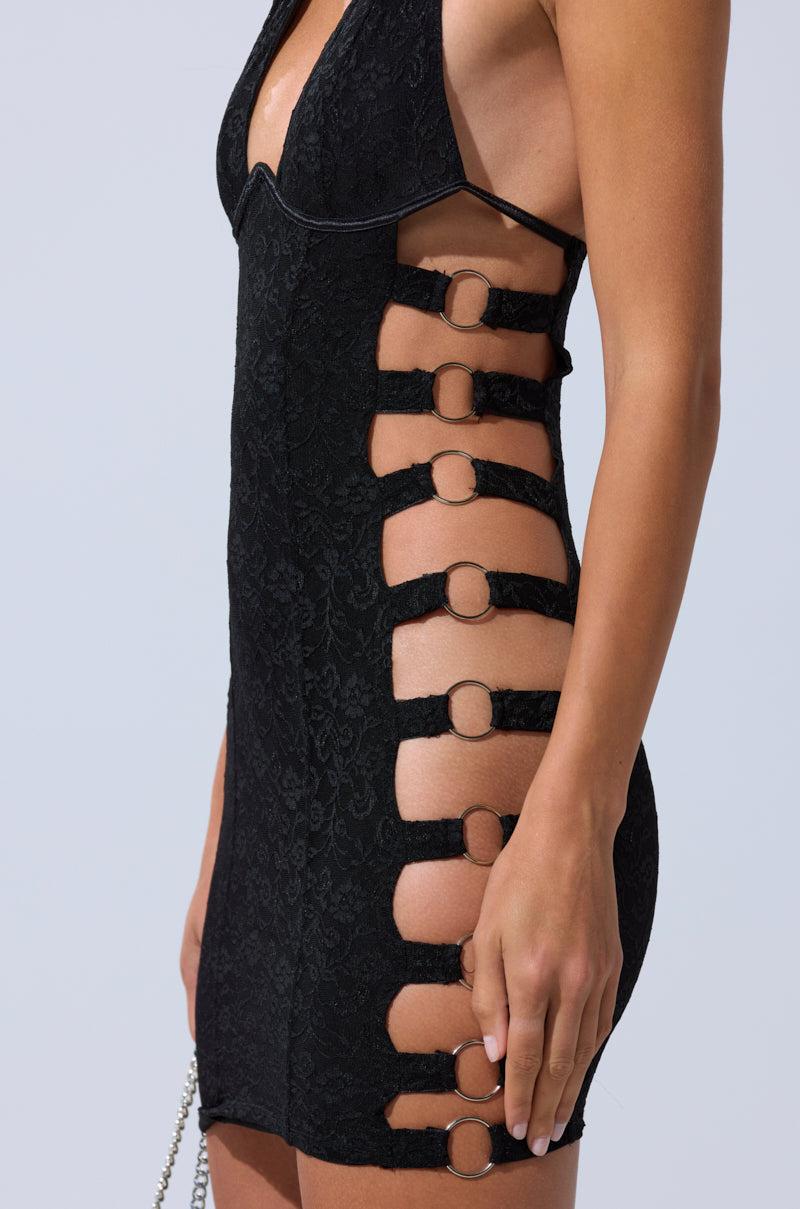 NOT FOR EVERYONE CUTOUT LACE MINI DRESS Product Image