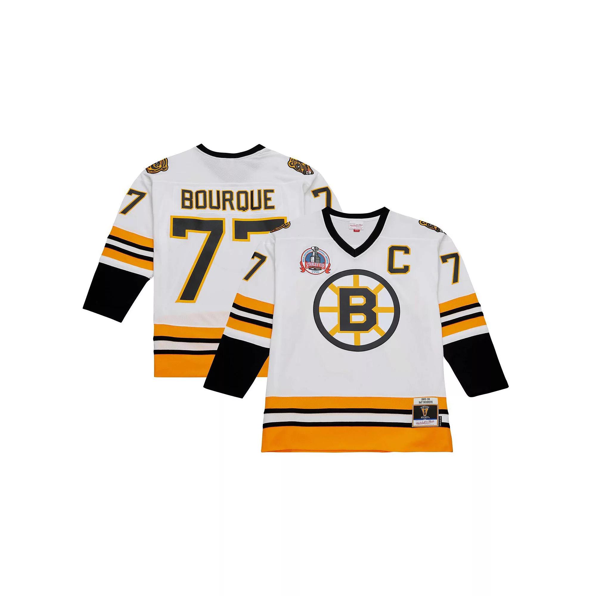 Men's Mitchell & Ness Ray Bourque White Boston Bruins 1989 Blue Line Player Jersey, Size: Medium Product Image