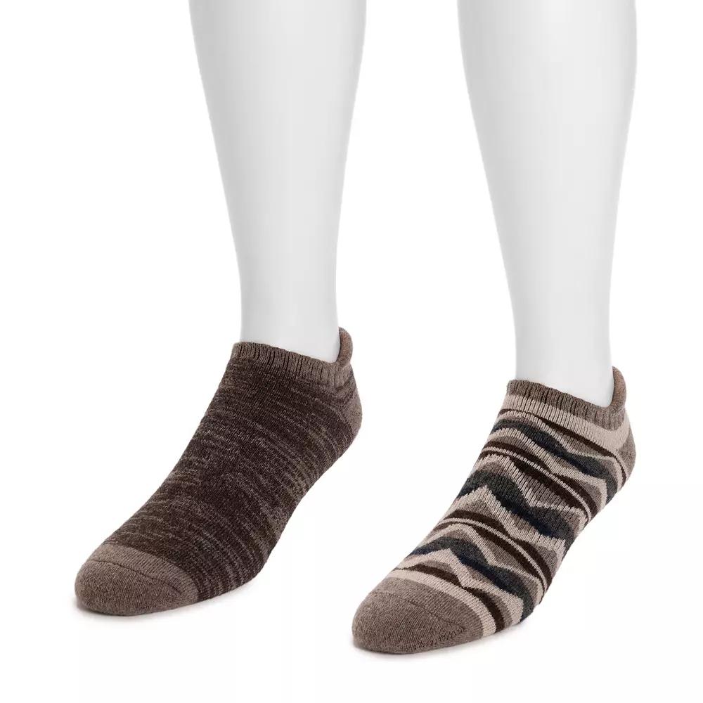 Men's MUK LUKS 2-Pack No Show Wool Blend Socks, Brown Team Product Image