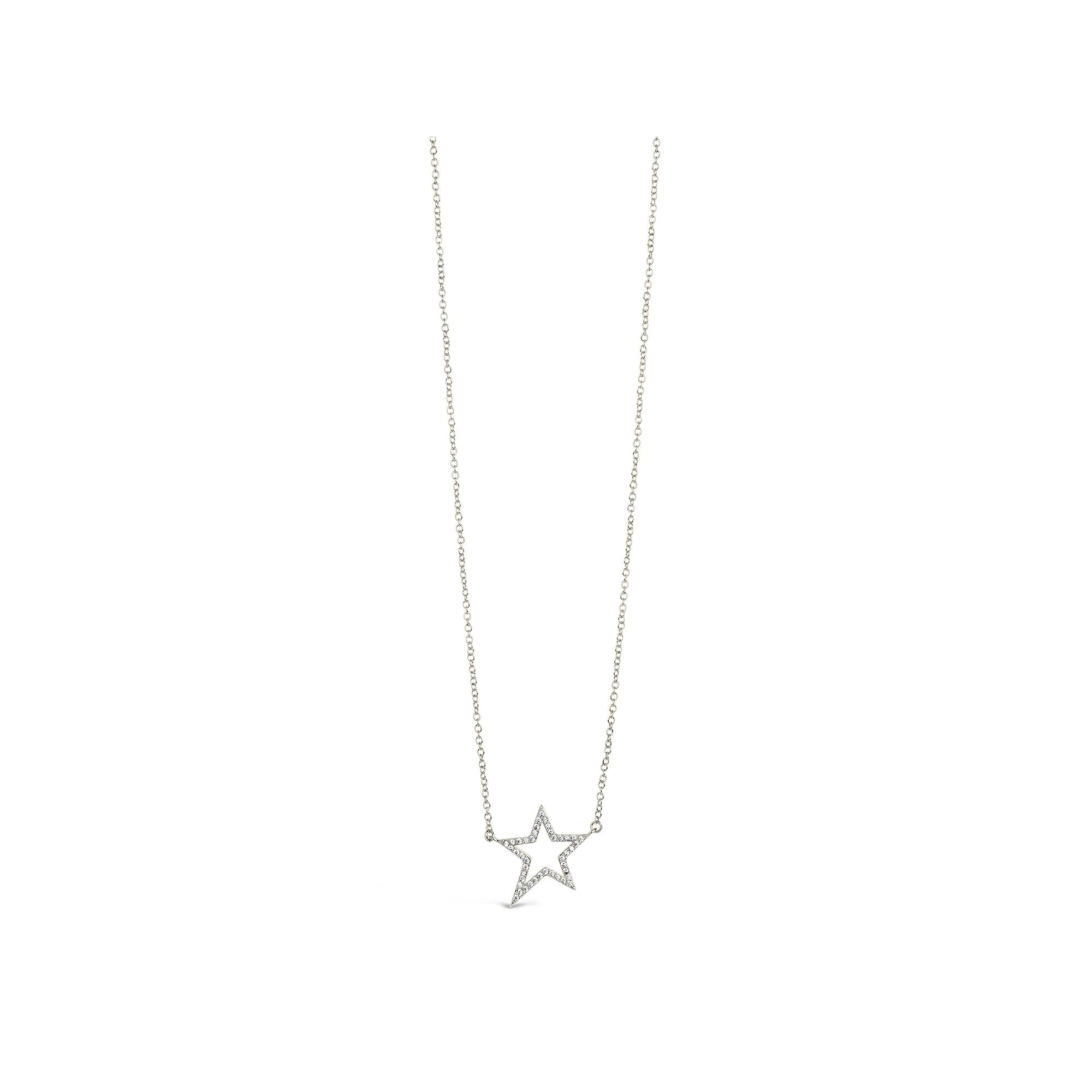 MC Collective Stationed Cubic Zirconia Star Outline Necklace, Women's, Size: 16-18" ADJ, Silver Tone Product Image