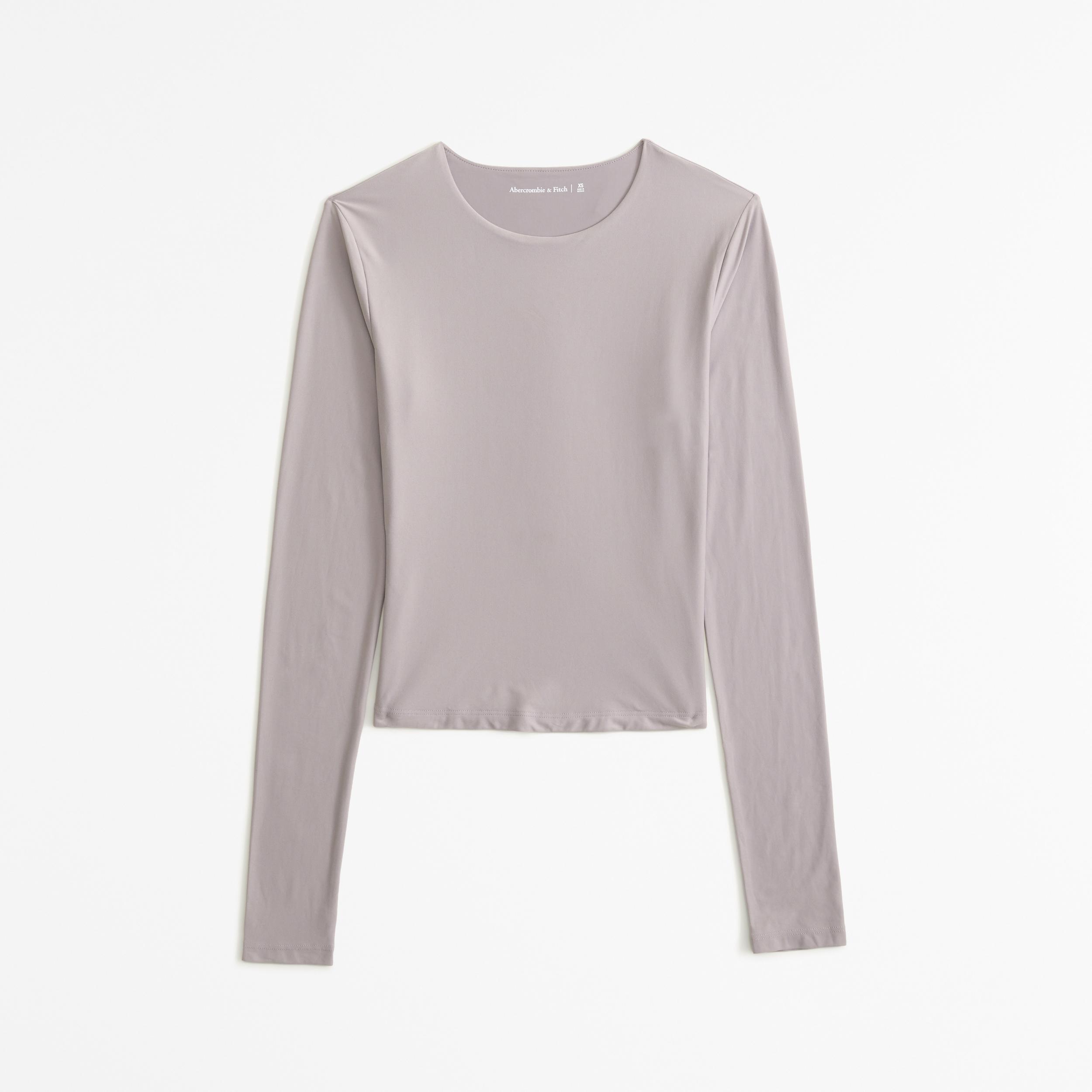 Soft Matte Seamless Long-Sleeve Cropped Crew Top Product Image