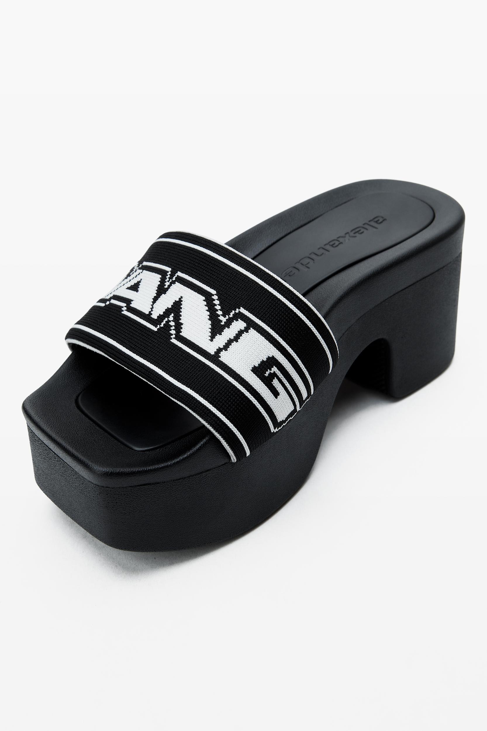 Black Logo Platform Sandals Product Image