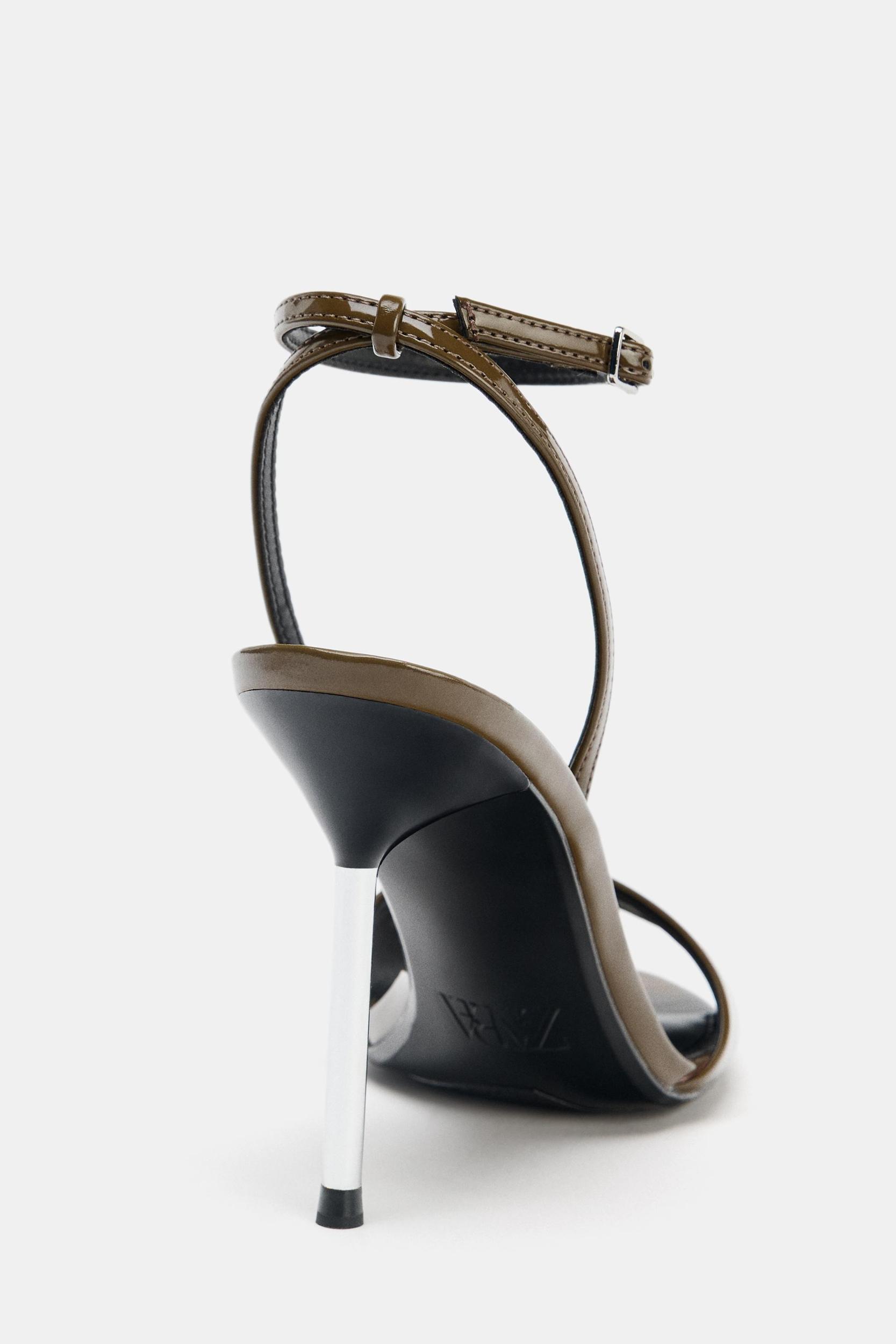PATENT EFFECT HIGH HEELED SANDALS Product Image