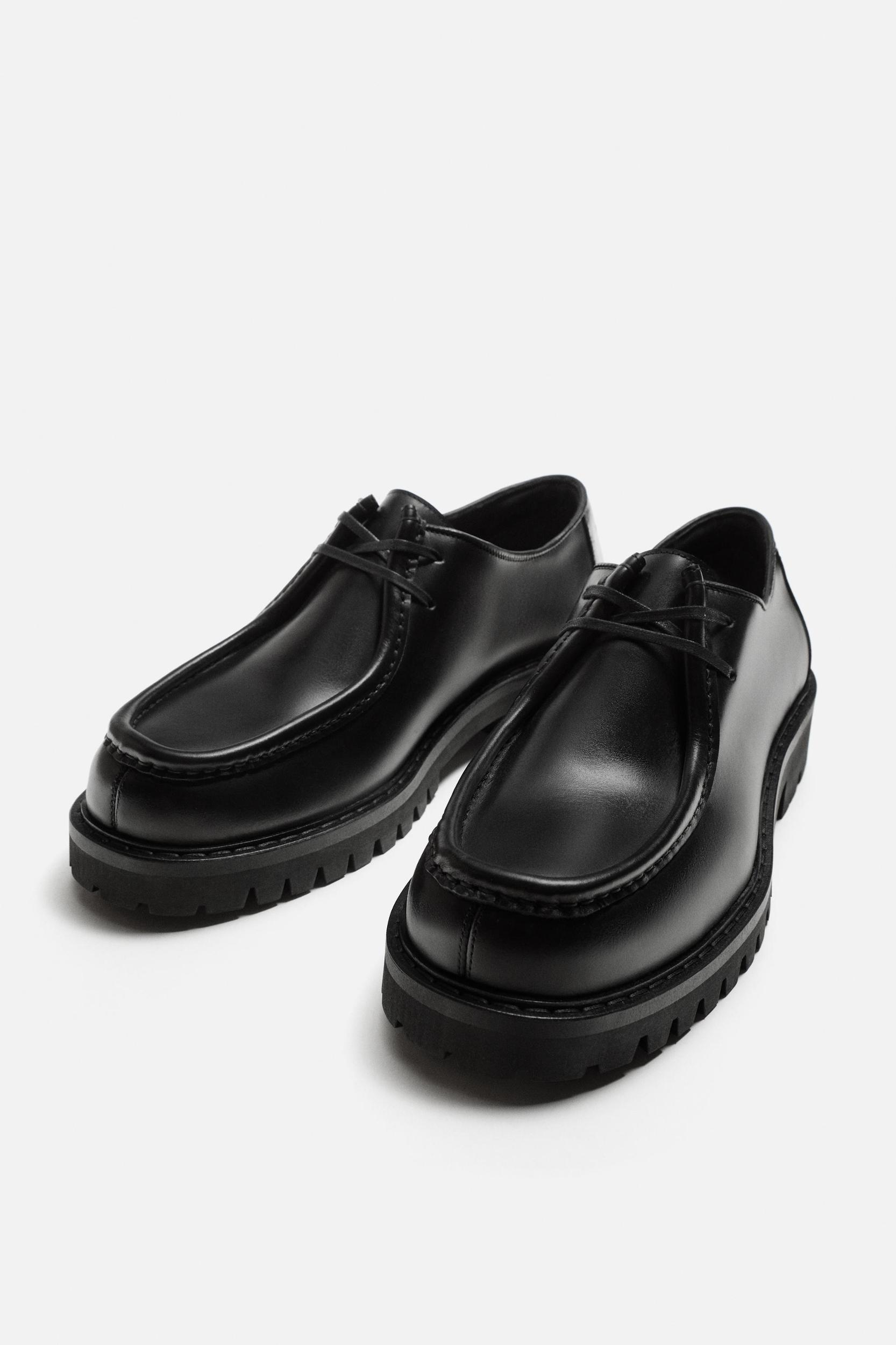 LEATHER SHOES WITH RAISED SEAM Product Image