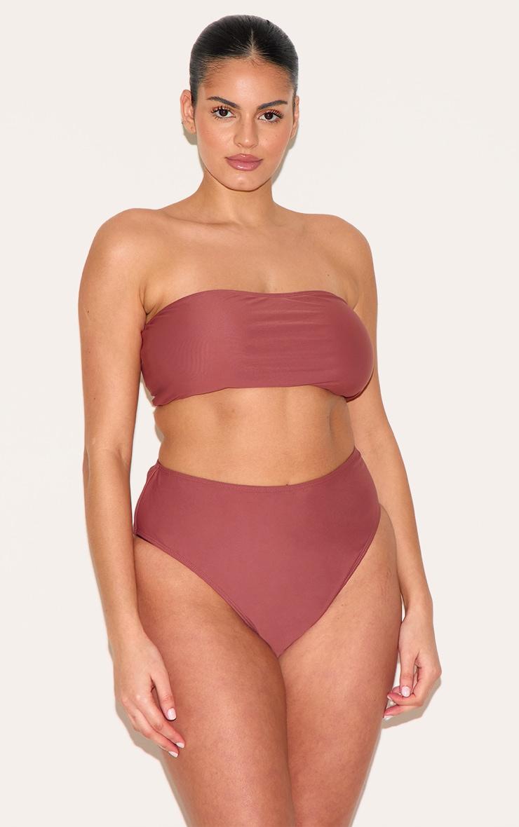 Plus Rust Basic High Waist Bikni Bottom Product Image