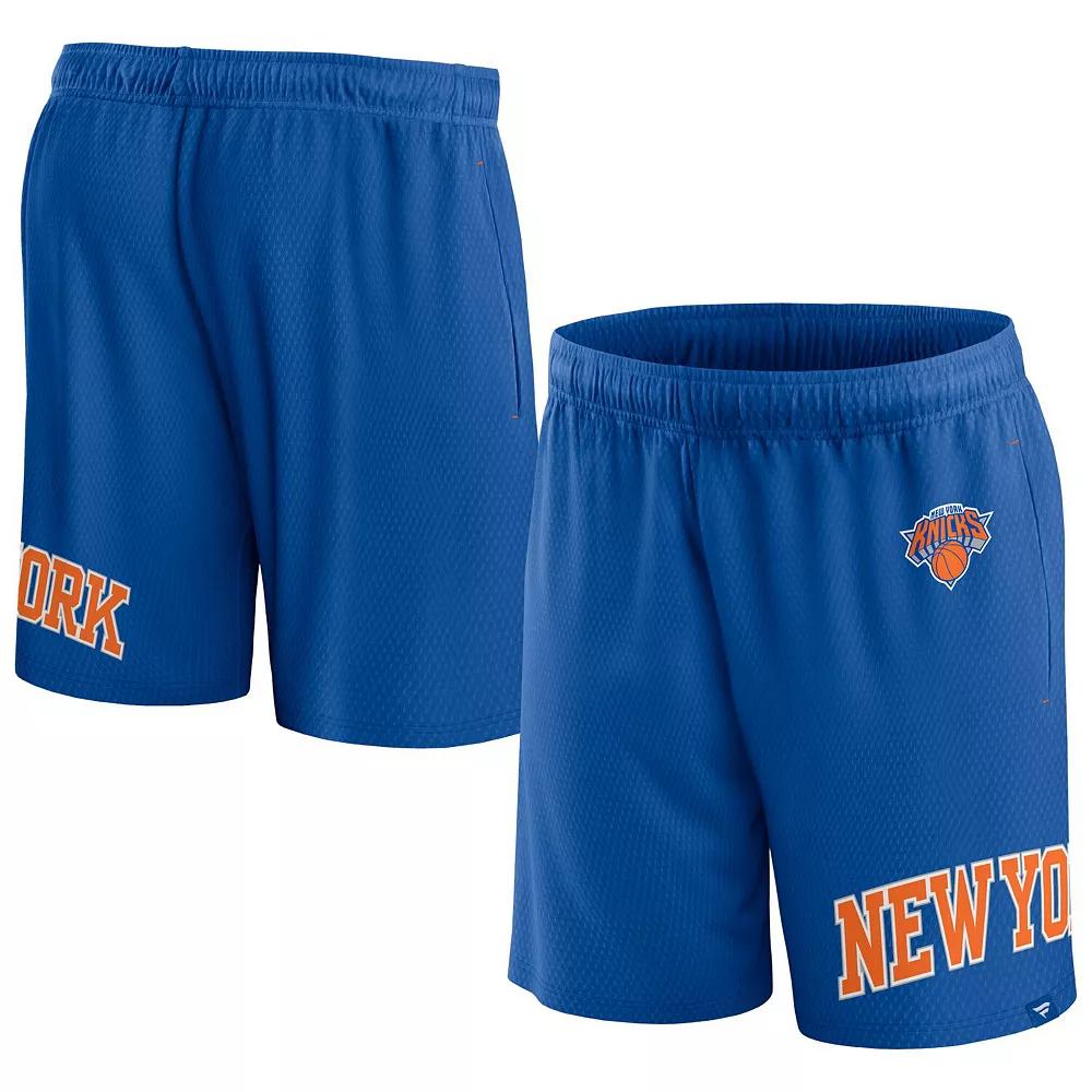 Men's Fanatics Branded Blue New York Knicks Free Throw Mesh Shorts,  Product Image