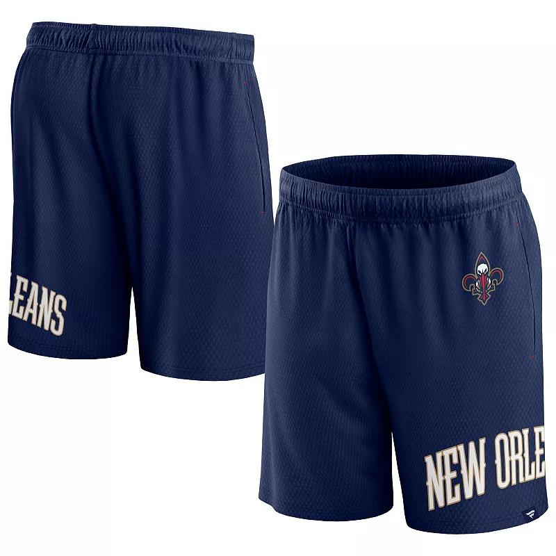 Men's Fanatics Branded Navy New Orleans Pelicans Free Throw Mesh Shorts,  Product Image