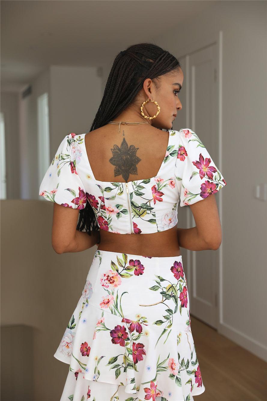 SEVEN WONDERS Yokana Top White Floral Product Image