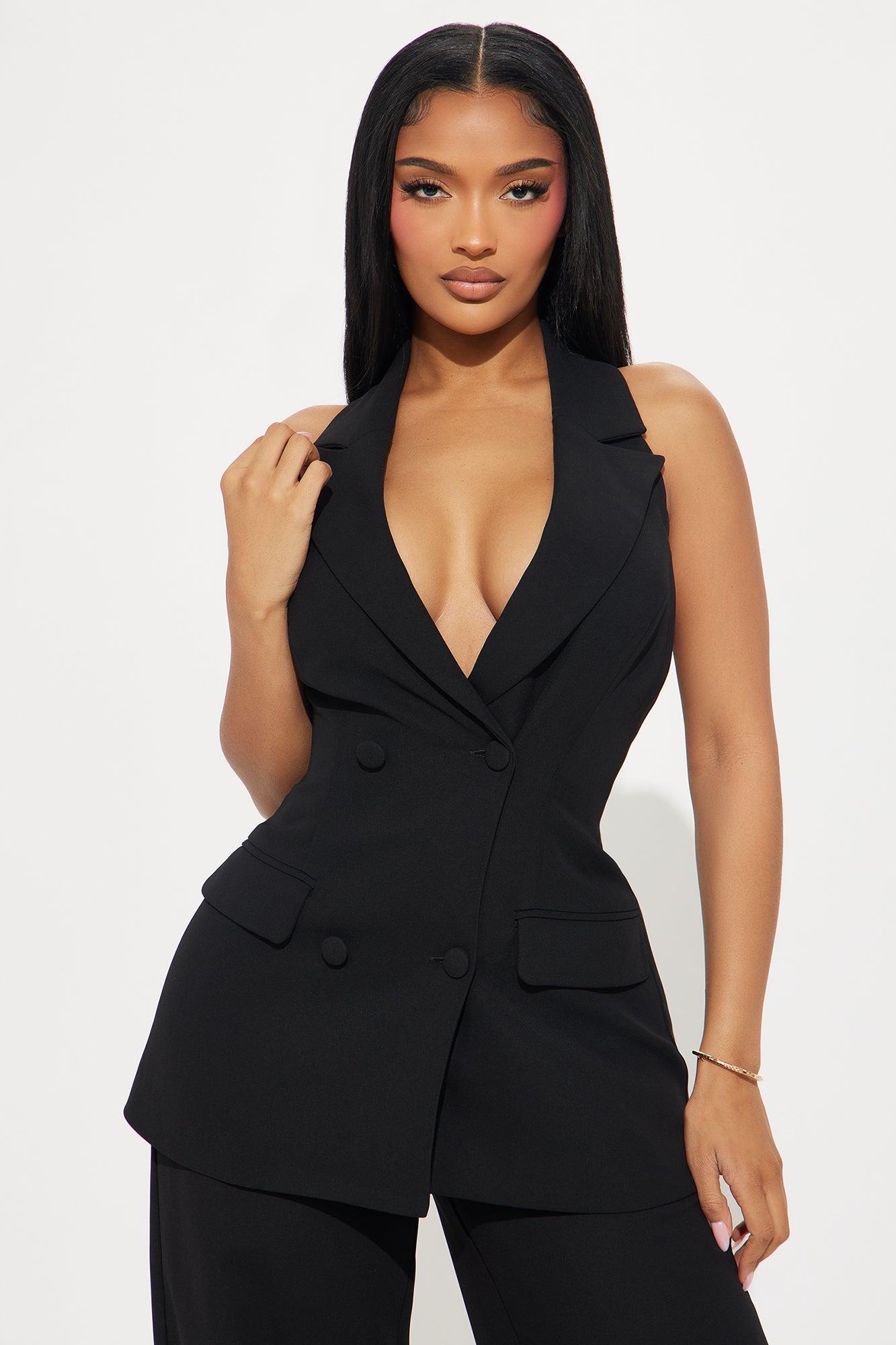 Boardroom Baddie Pant Set - Black Product Image