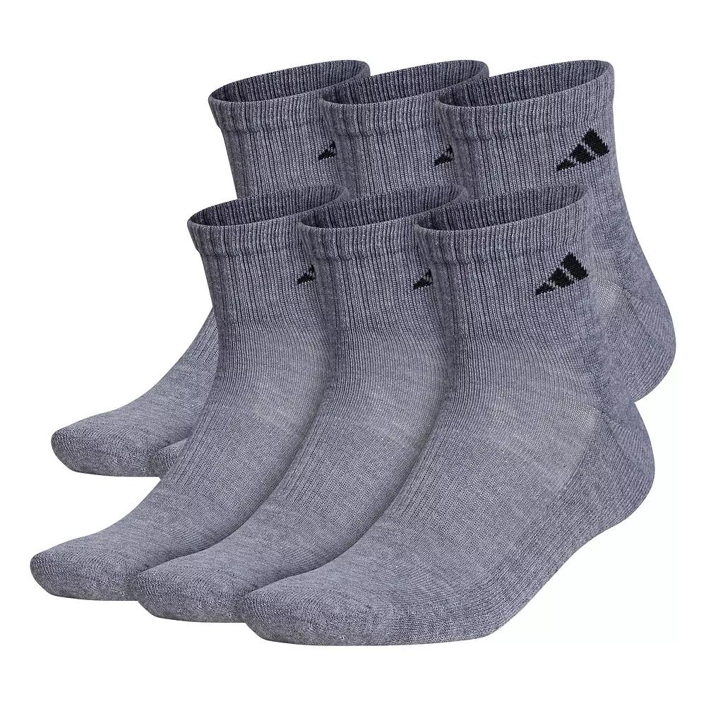 Big & Tall adidas 6-pack Athletic Cushioned Quarter Socks, Men's,  Product Image