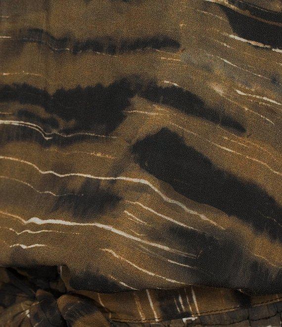 Cloth & Stone Ruffled V-Neck Animal Print Belted Midi Dress Product Image