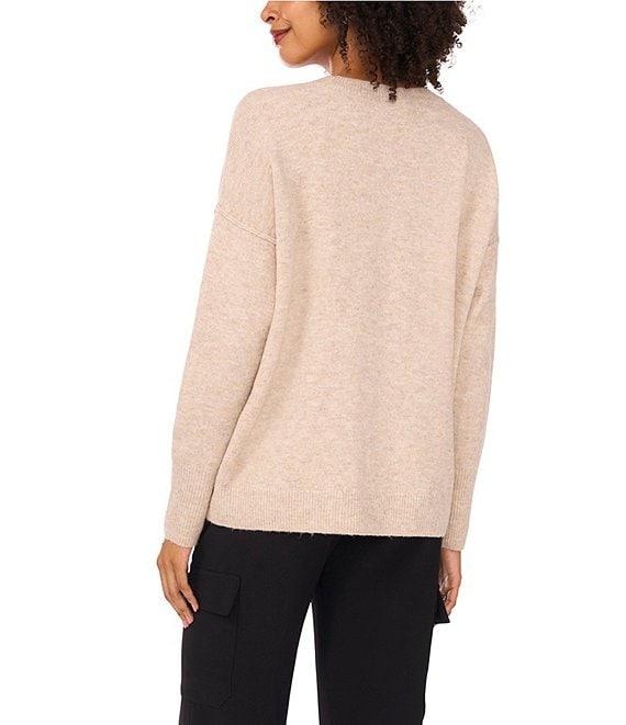 Vince Camuto Crew Neck Long Sleeve Extended Shoulder Seamed Cozy Statement Sweater Product Image