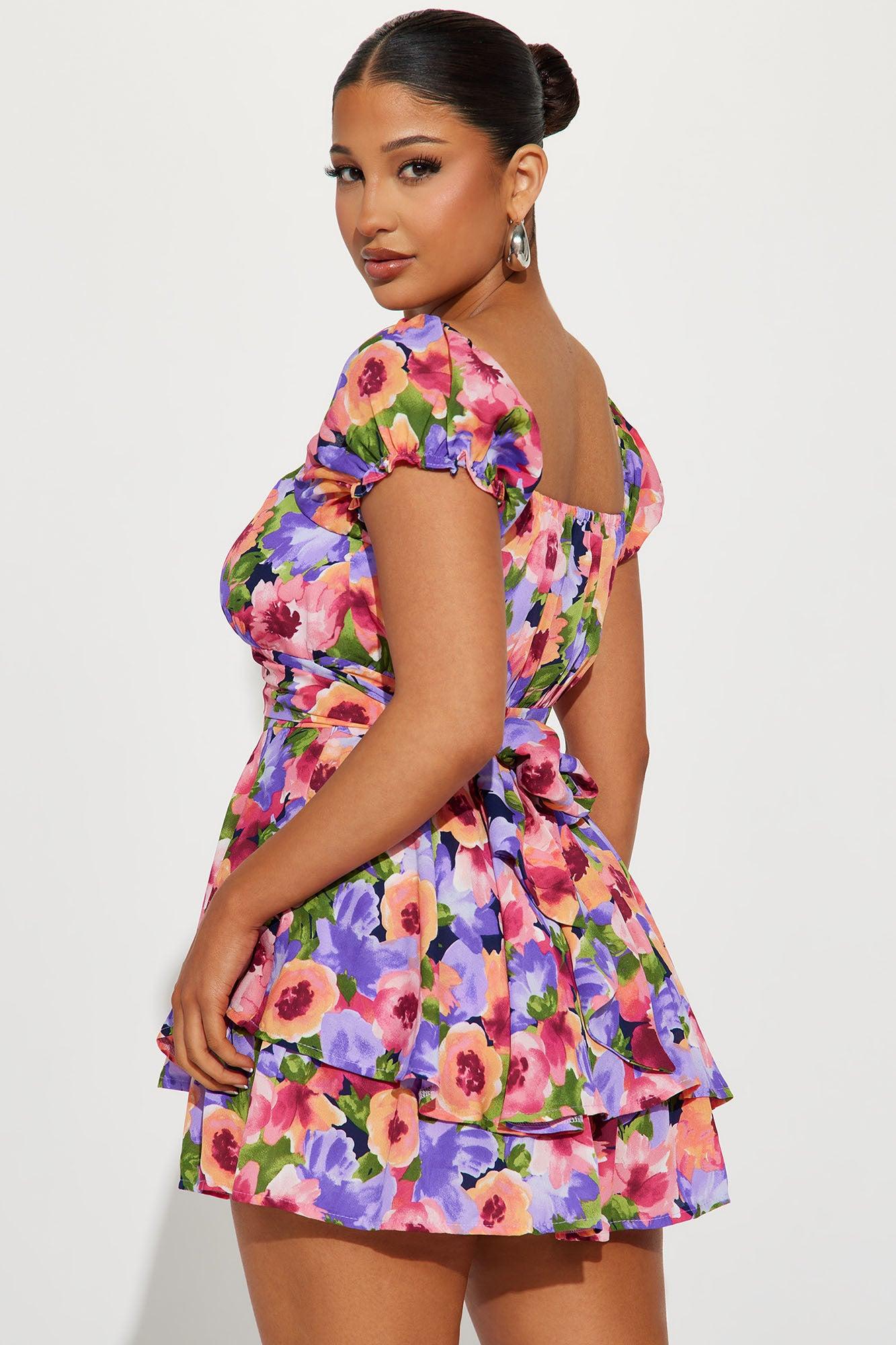 Softer Side Romper - Purple/combo Product Image