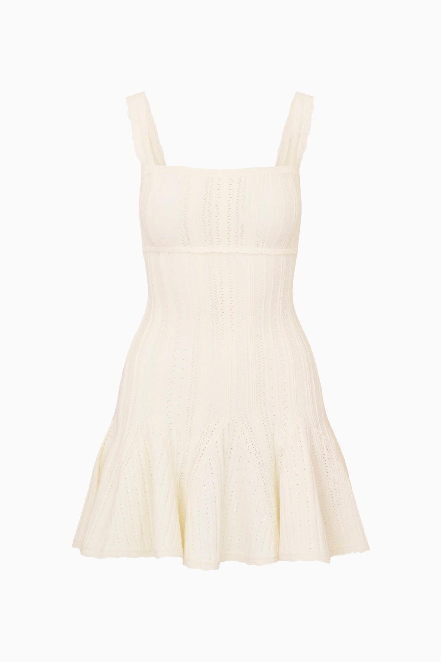 Tabatha Stretch Pointelle Mini Dress - PEACH SORBET Product Image