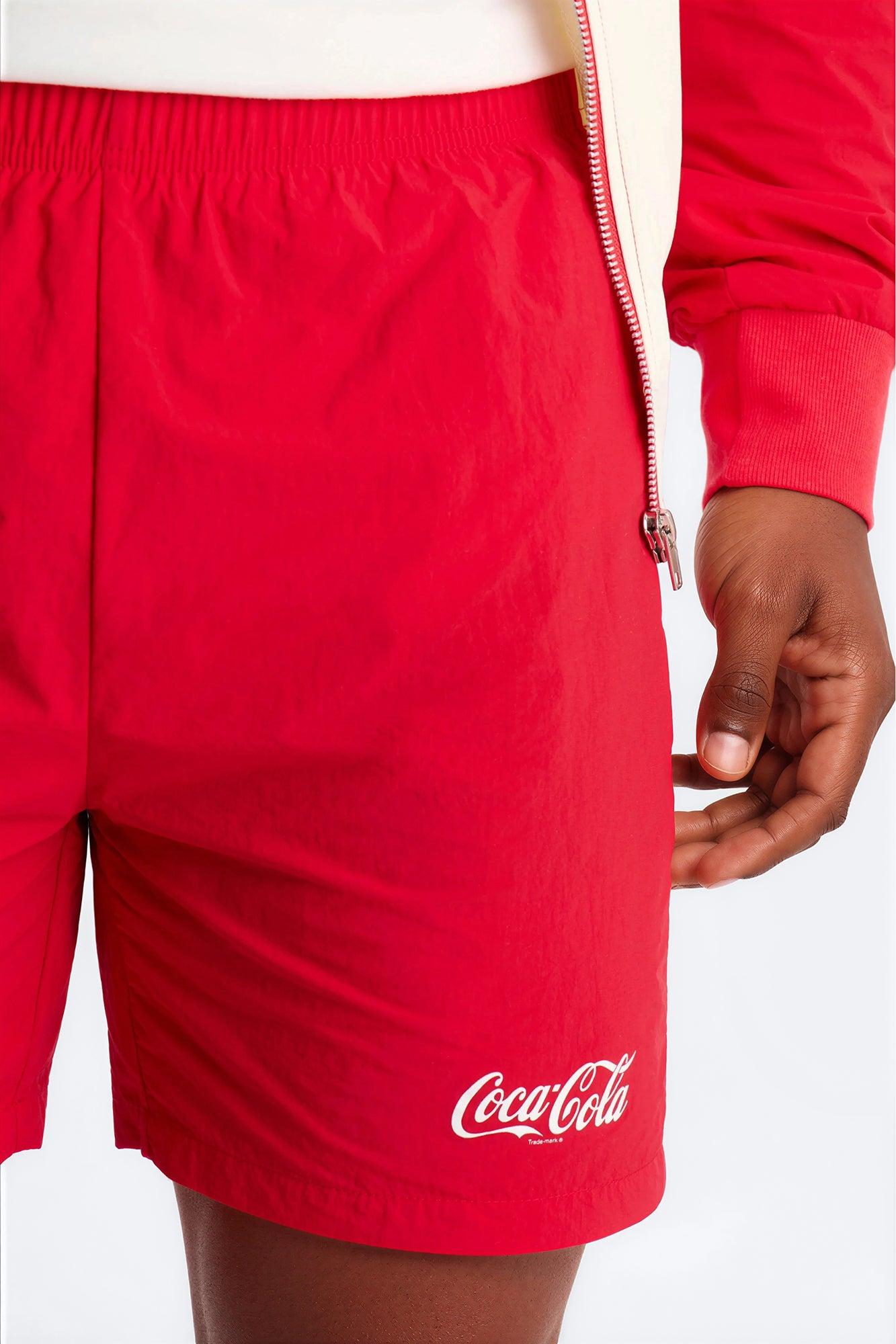 Coca Cola Warm Up Track Short - Red/combo Male Product Image