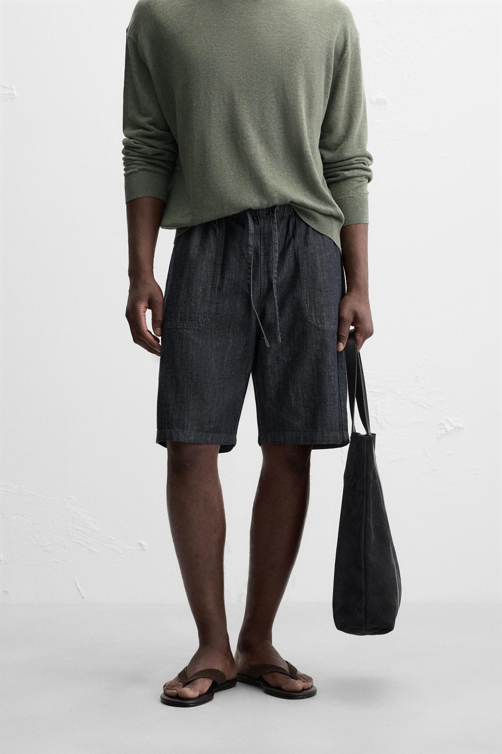 RELAXED FIT DENIM SHORTS Product Image