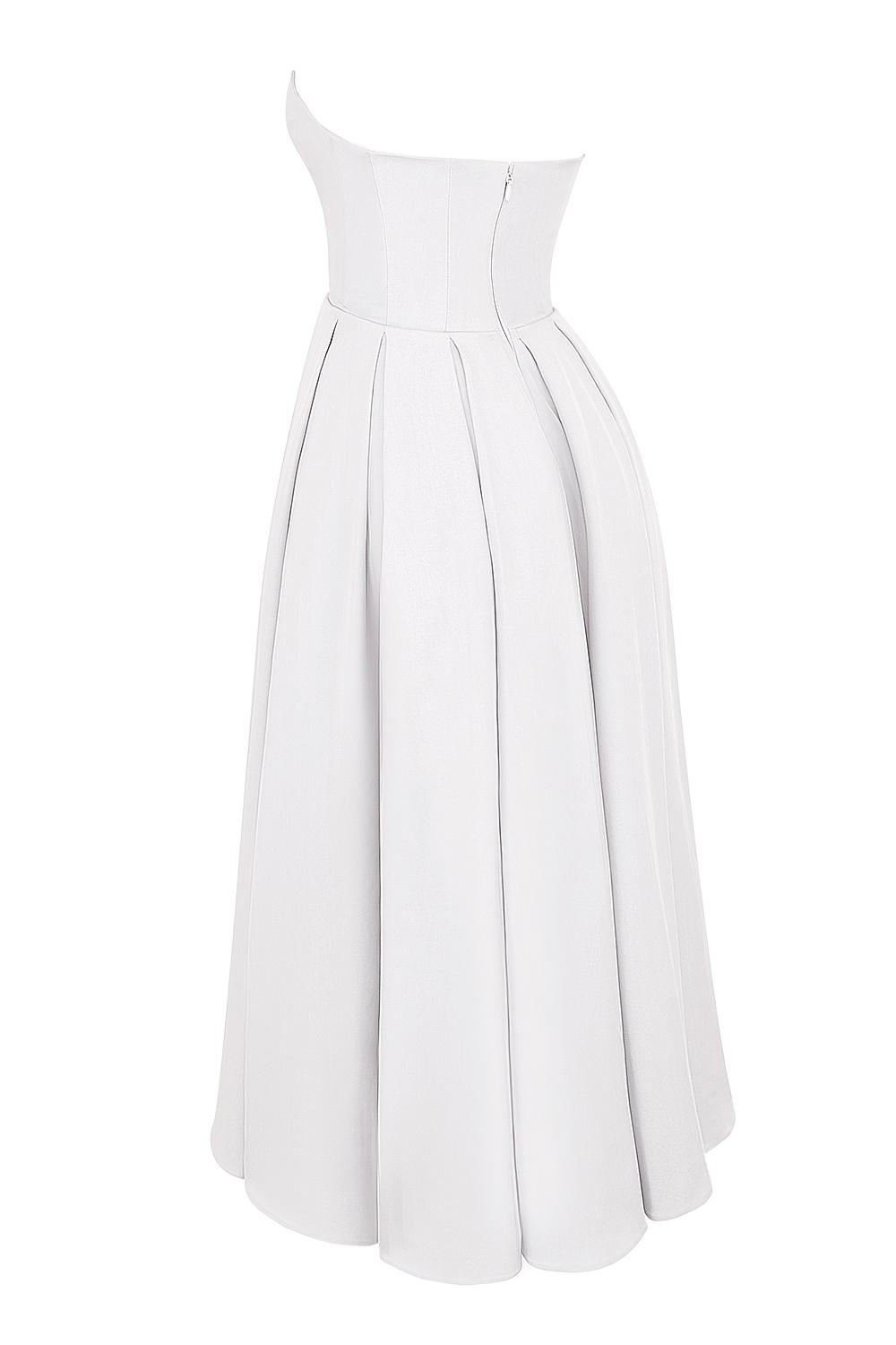 Audrey  white strapless midi sundress Product Image