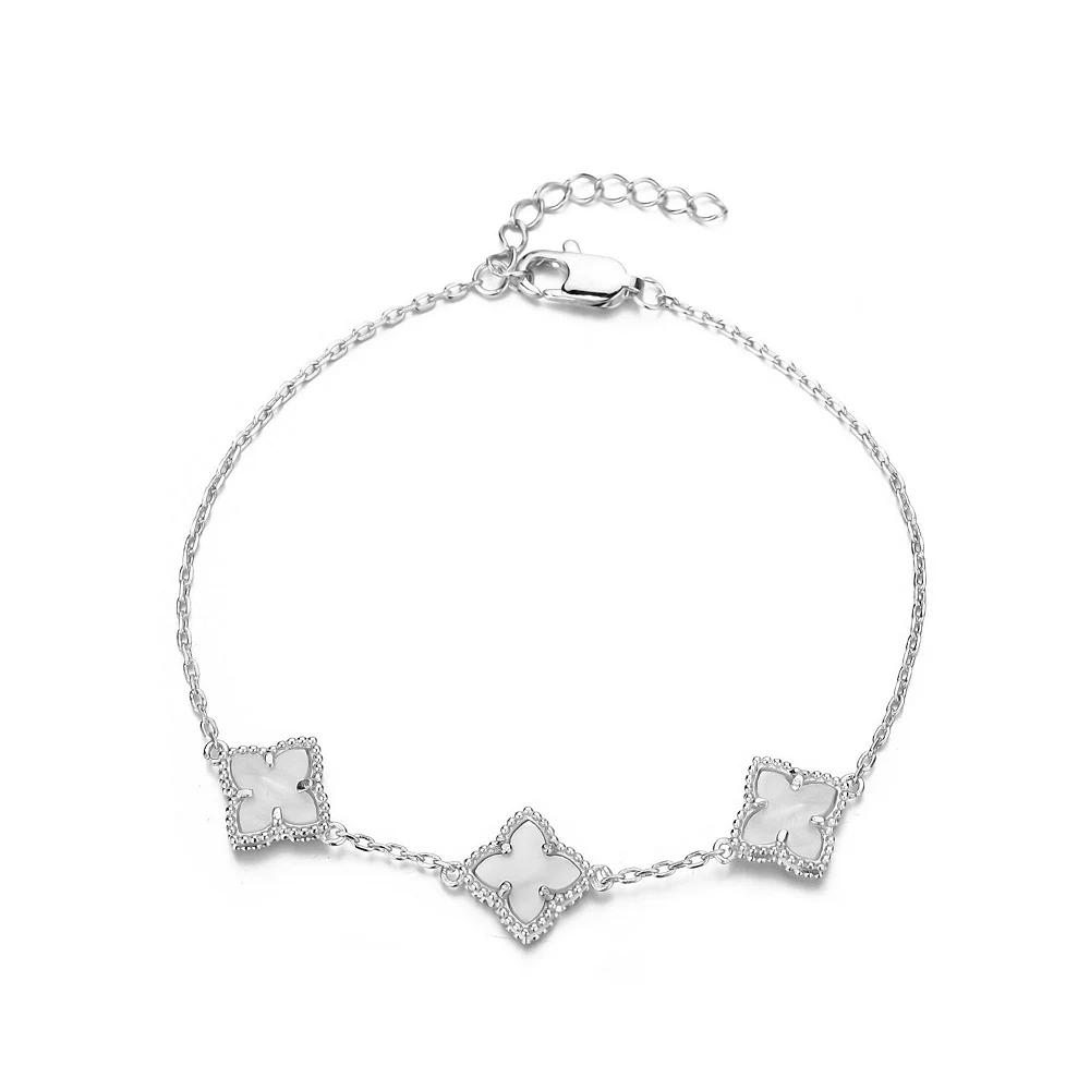 Adornia 14k Gold Plated White Mother-of-Pearl Flower Bracelet, Women's,  Product Image