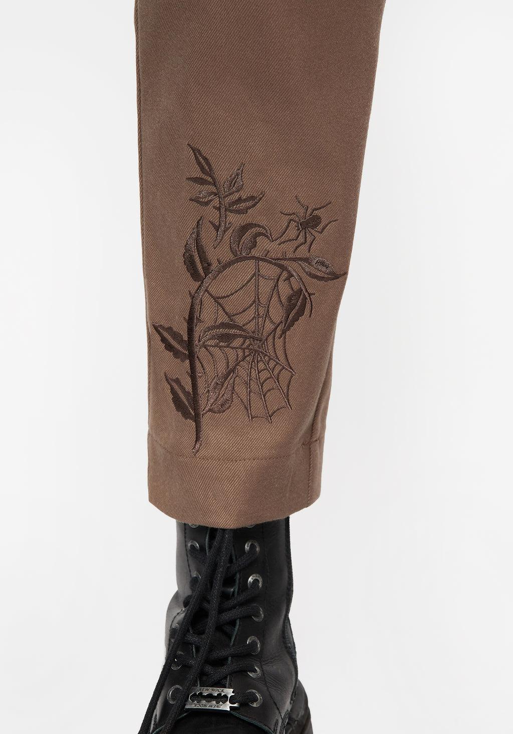 Hazel Embroidered Slim Tailored Trousers Product Image