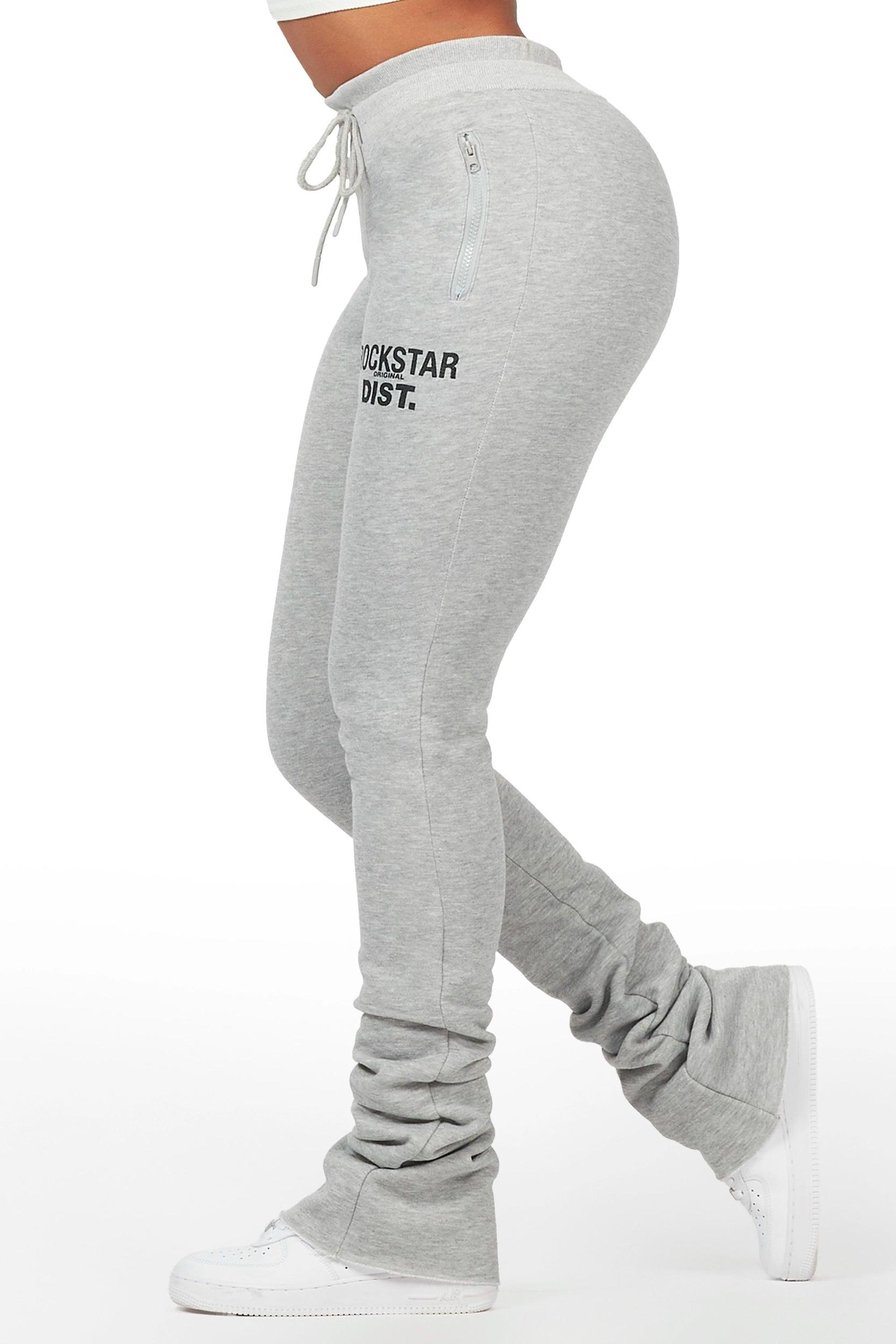 Juliana Heather Grey Super Stacked Track Pant Female Product Image