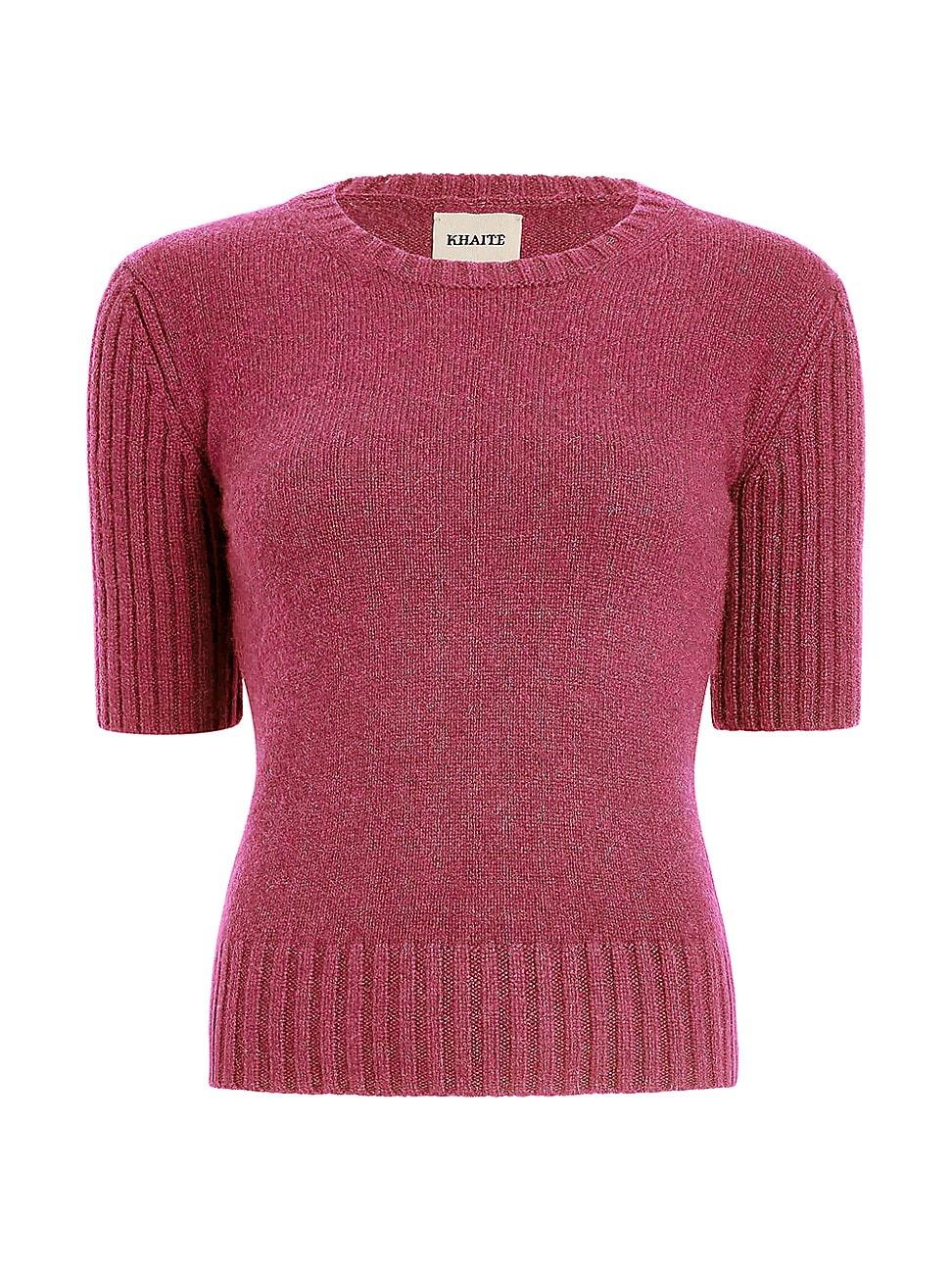 Womens Mia Cashmere Short-Sleeve Sweater Product Image