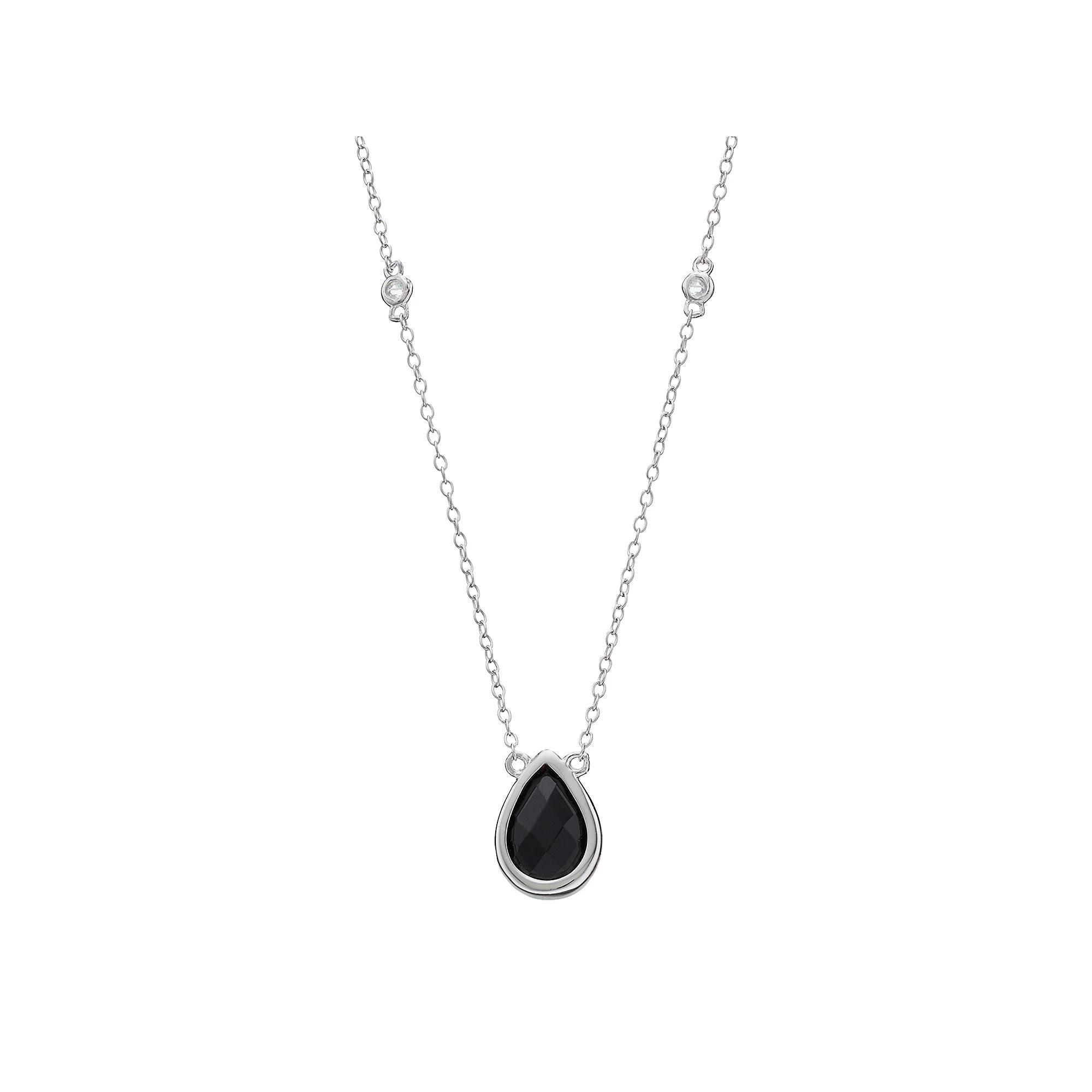 Gemminded Sterling Silver Blue & White Topaz Teardrop Necklace, Women's, Size: 18" Product Image