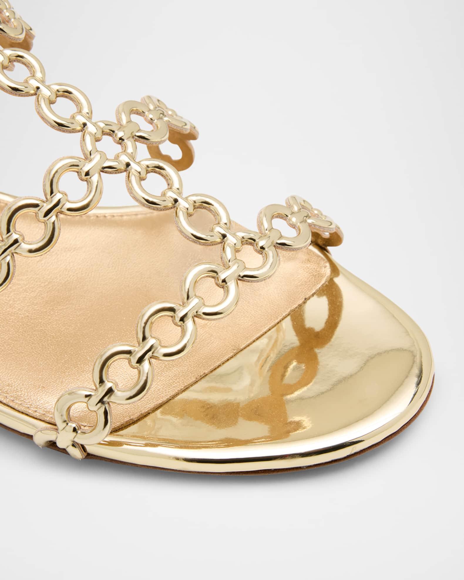 Infinity Metallic Chain T-Strap Sandals Product Image