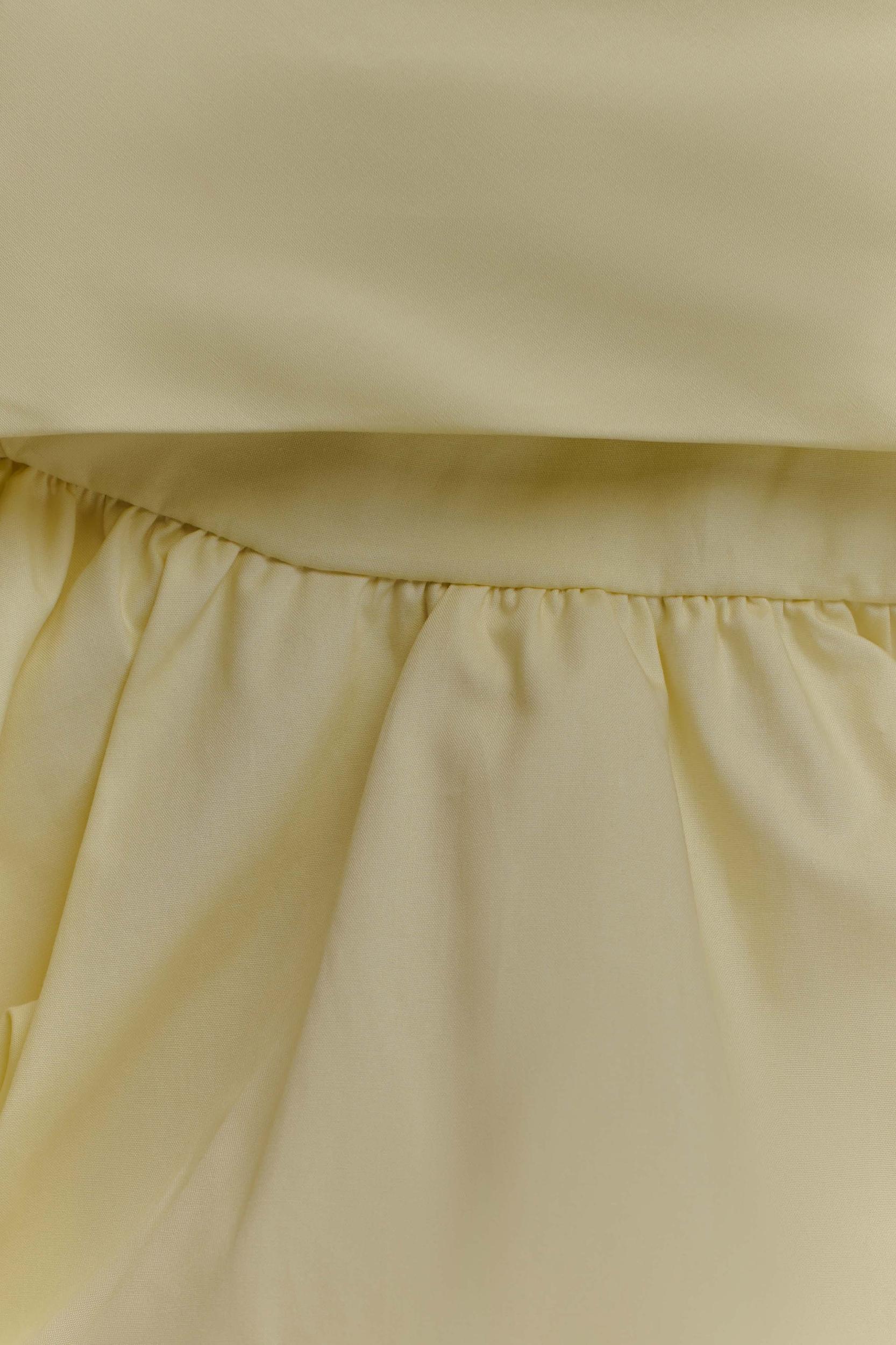 Amirah Strapless Bubble Crop Top - Lemon Product Image