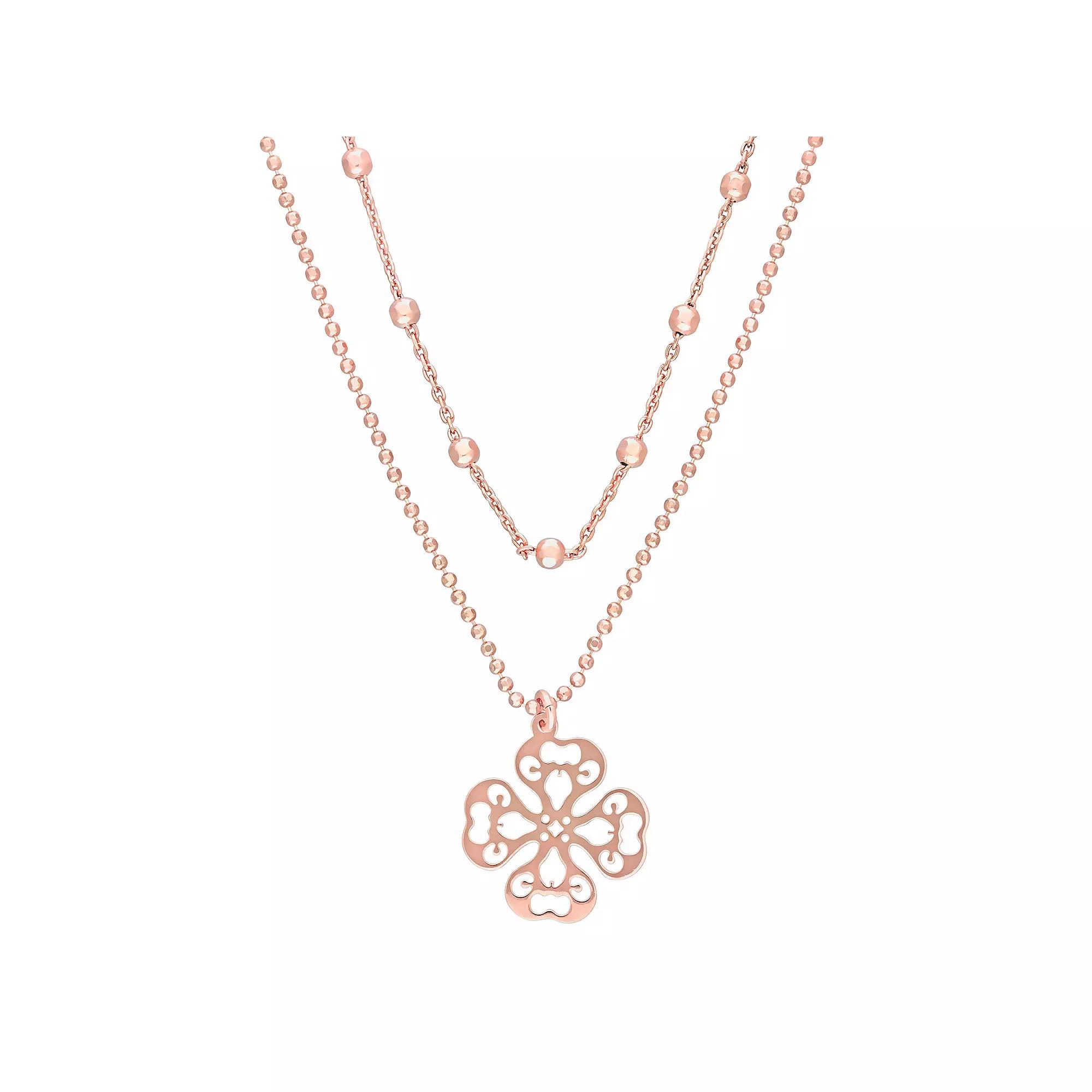 Stella Grace Sterling Silver Multistrand Filigree Flower Necklace, Women's,  Product Image