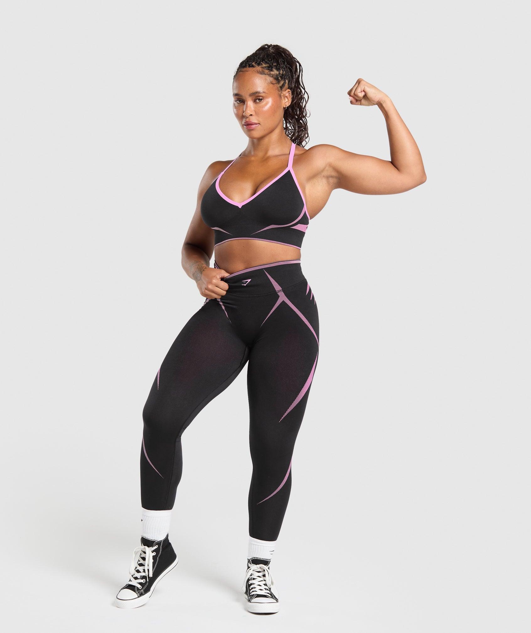 Gymshark Apex Lift  Seamless Sports Bra - Darkest Purple/Sour Pink Female Product Image