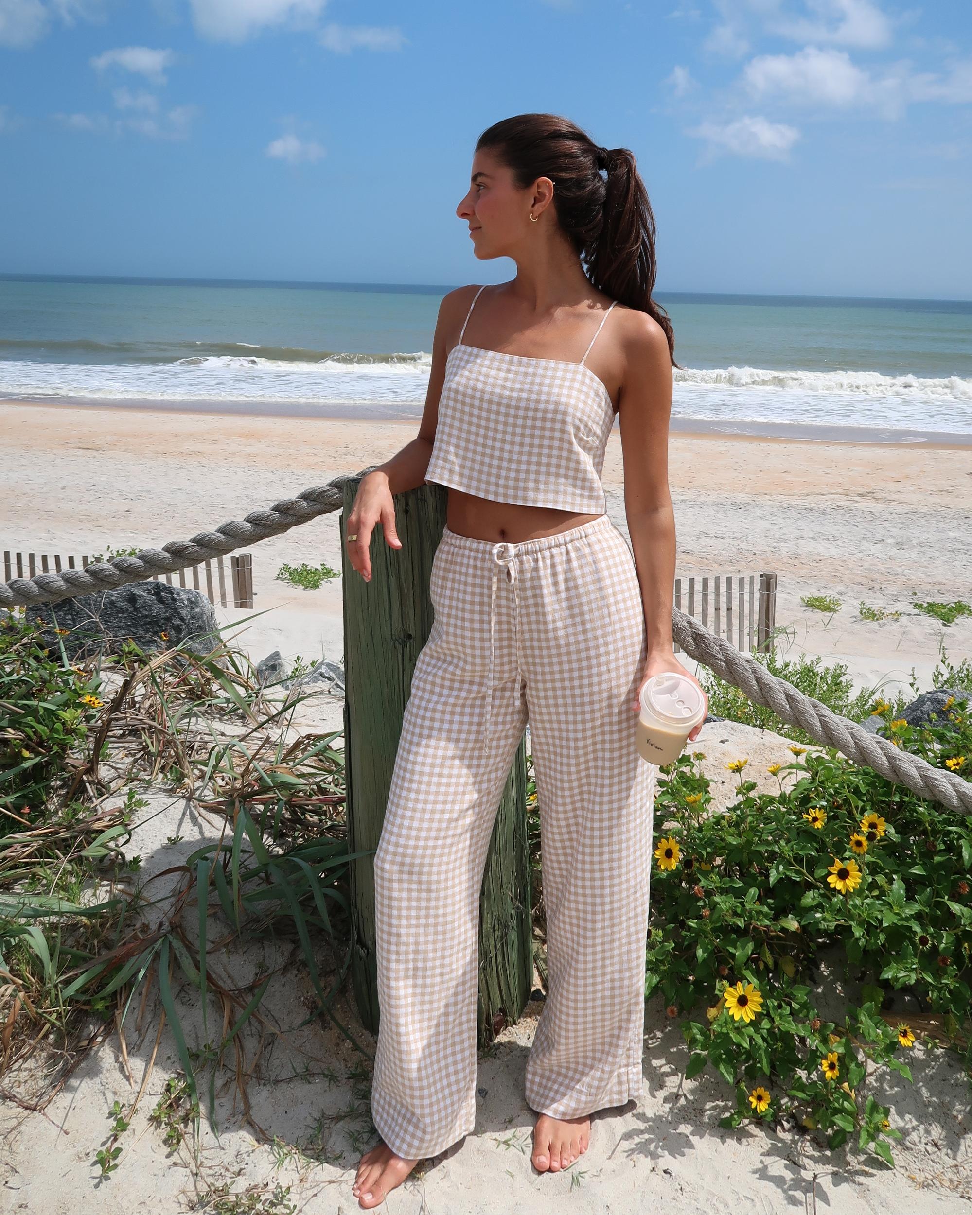 Cropped Linen-Blend Cami Product Image