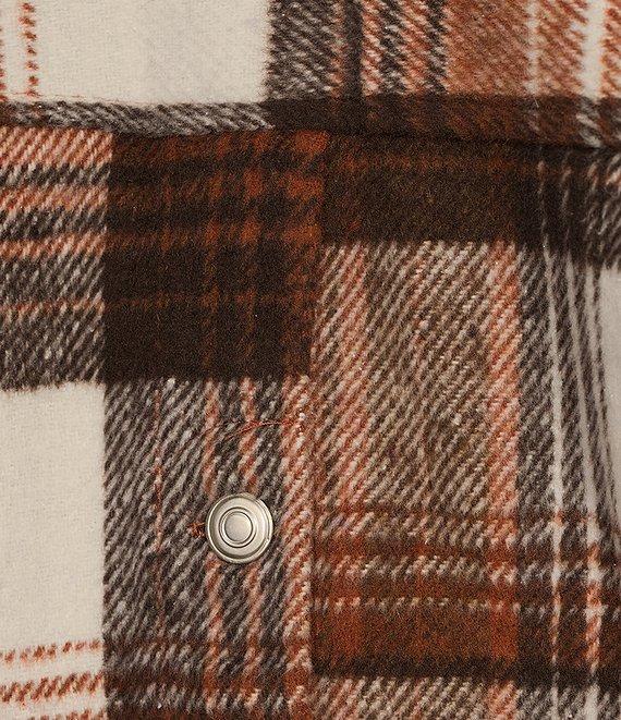 Double Zero Long Sleeve Plaid Cropped Jacket Product Image