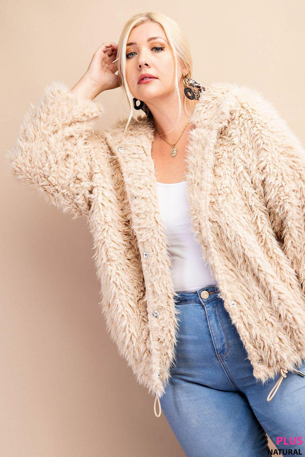 5160   Lux Soft Faux Fur Jacket Product Image