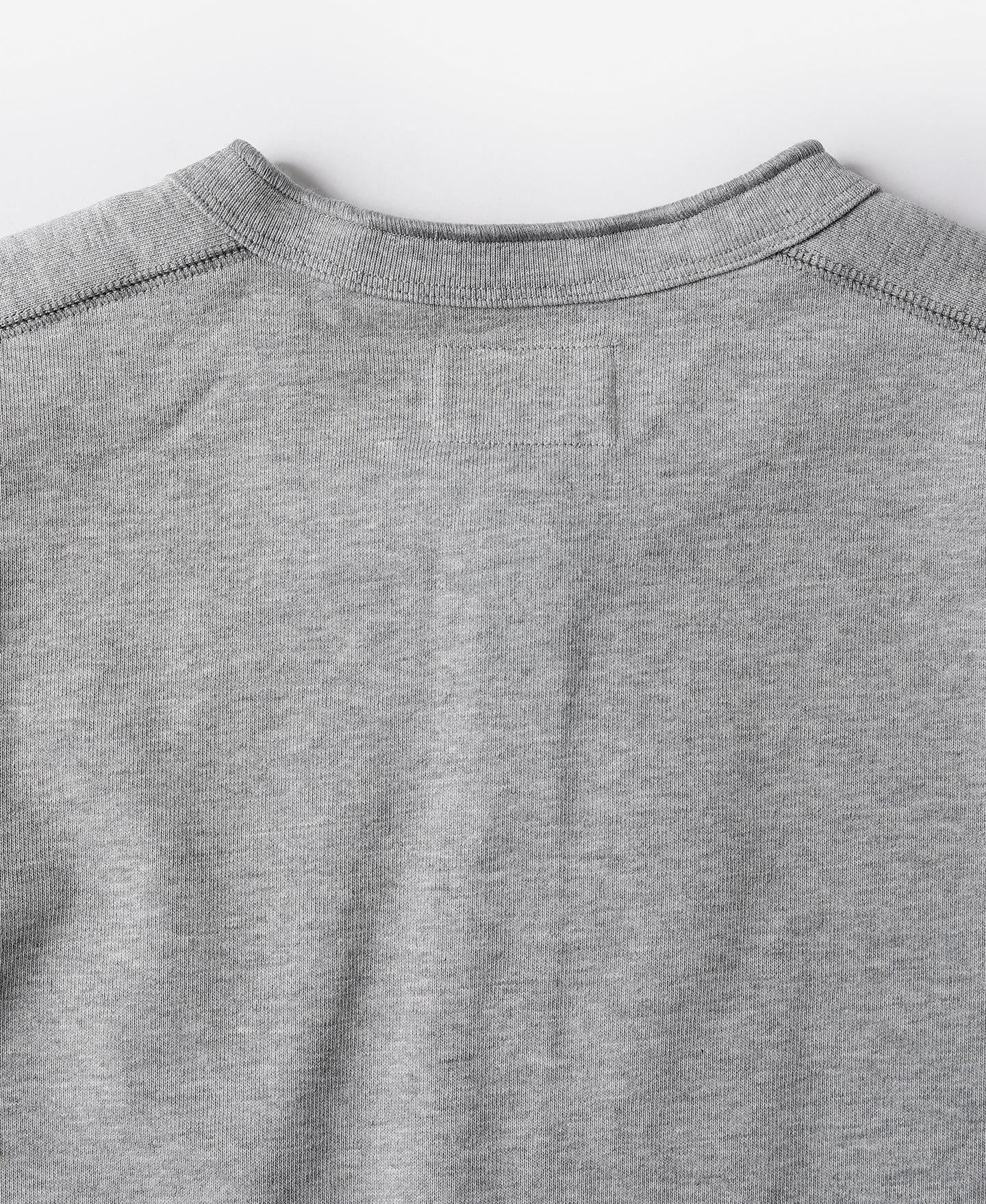 Vintage Long Sleeve Henley Shirt - Gray Product Image