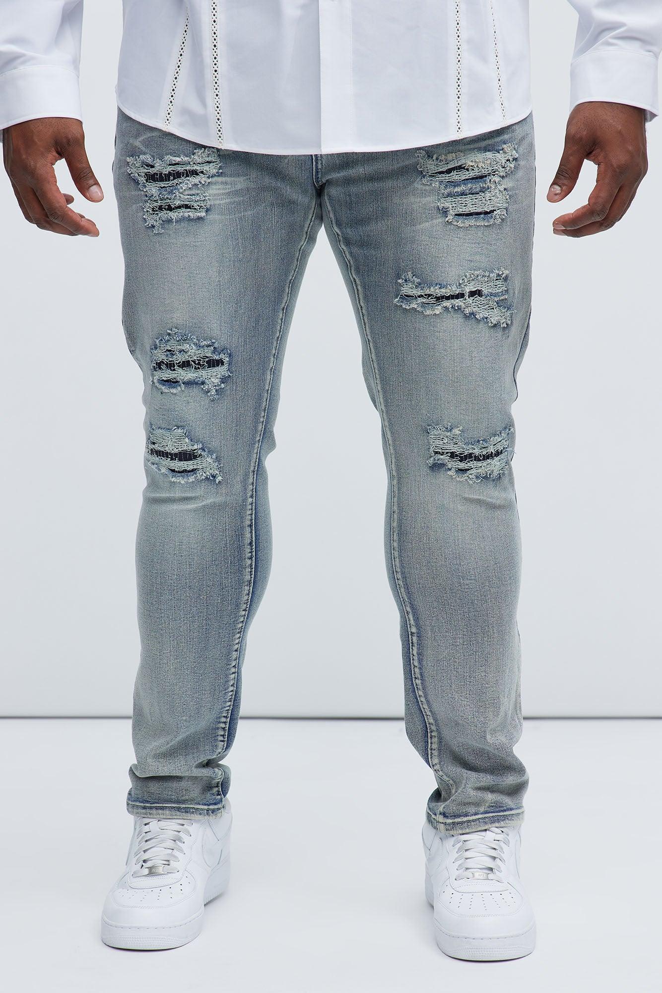 Always Rising Ripped Stacked Skinny Jeans - Medium Blue Wash Product Image