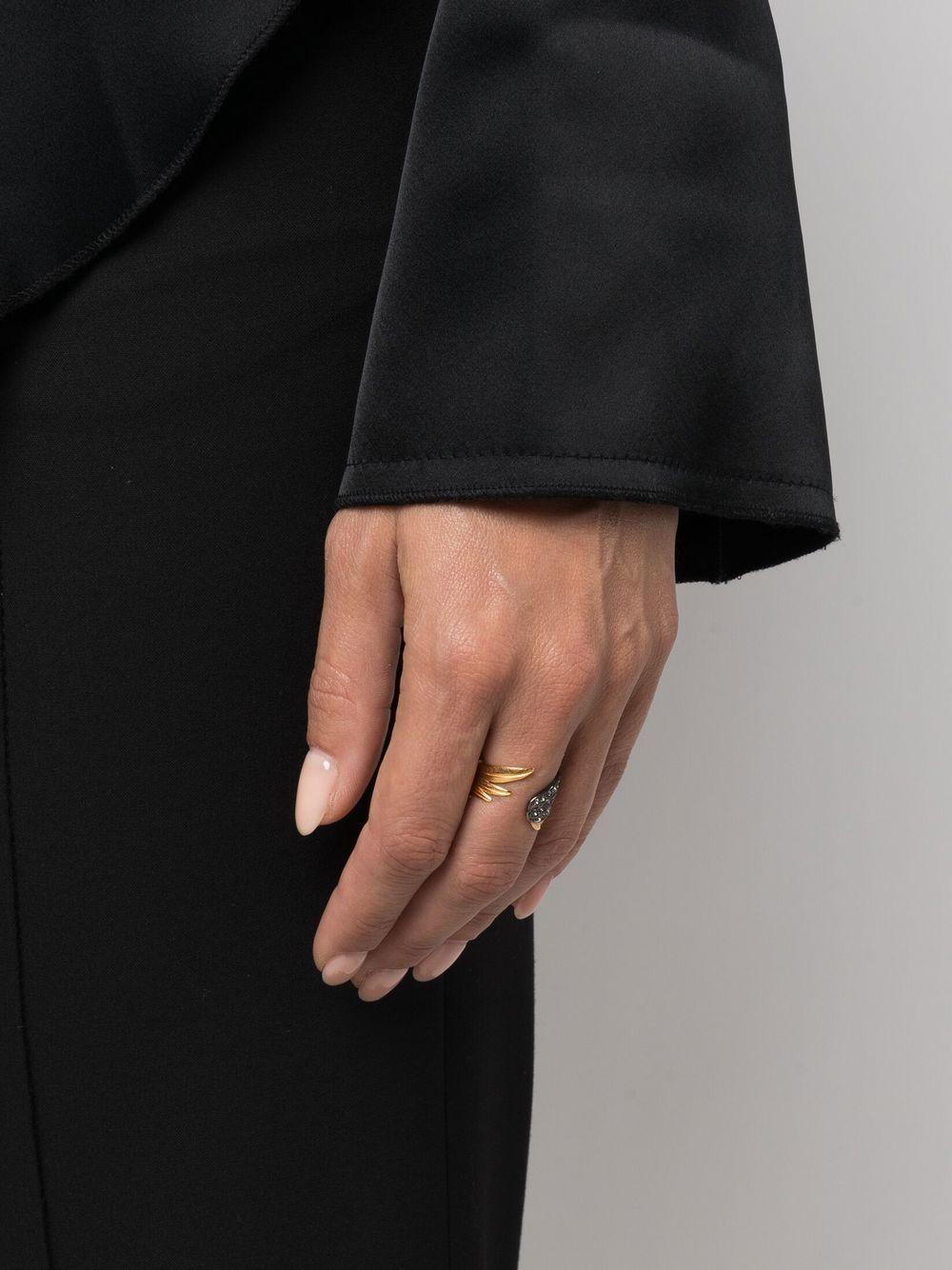 feathered crystal-embellished ring Product Image