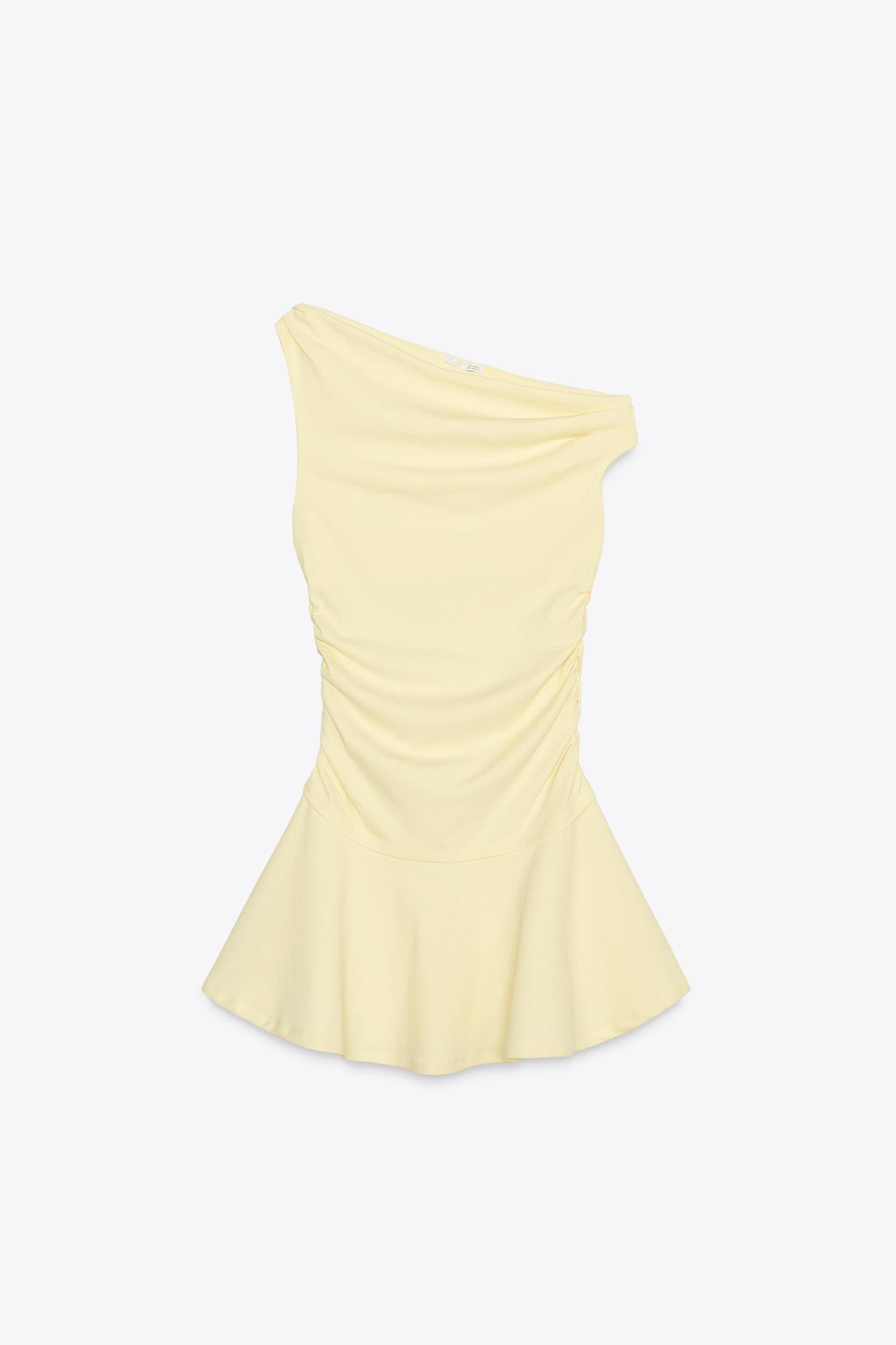 RUCHED TEXTURED DRESS Product Image
