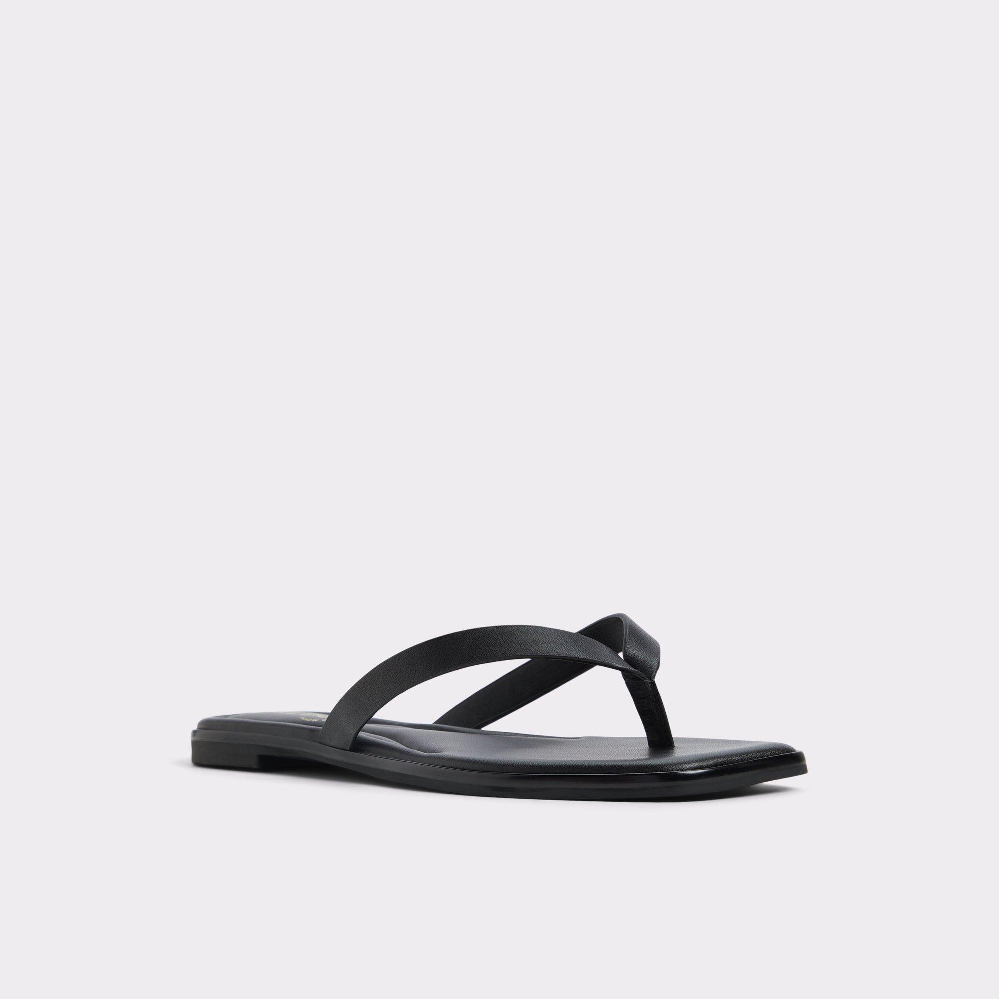 Theao Black Women's Flat Sandals | ALDO US Product Image