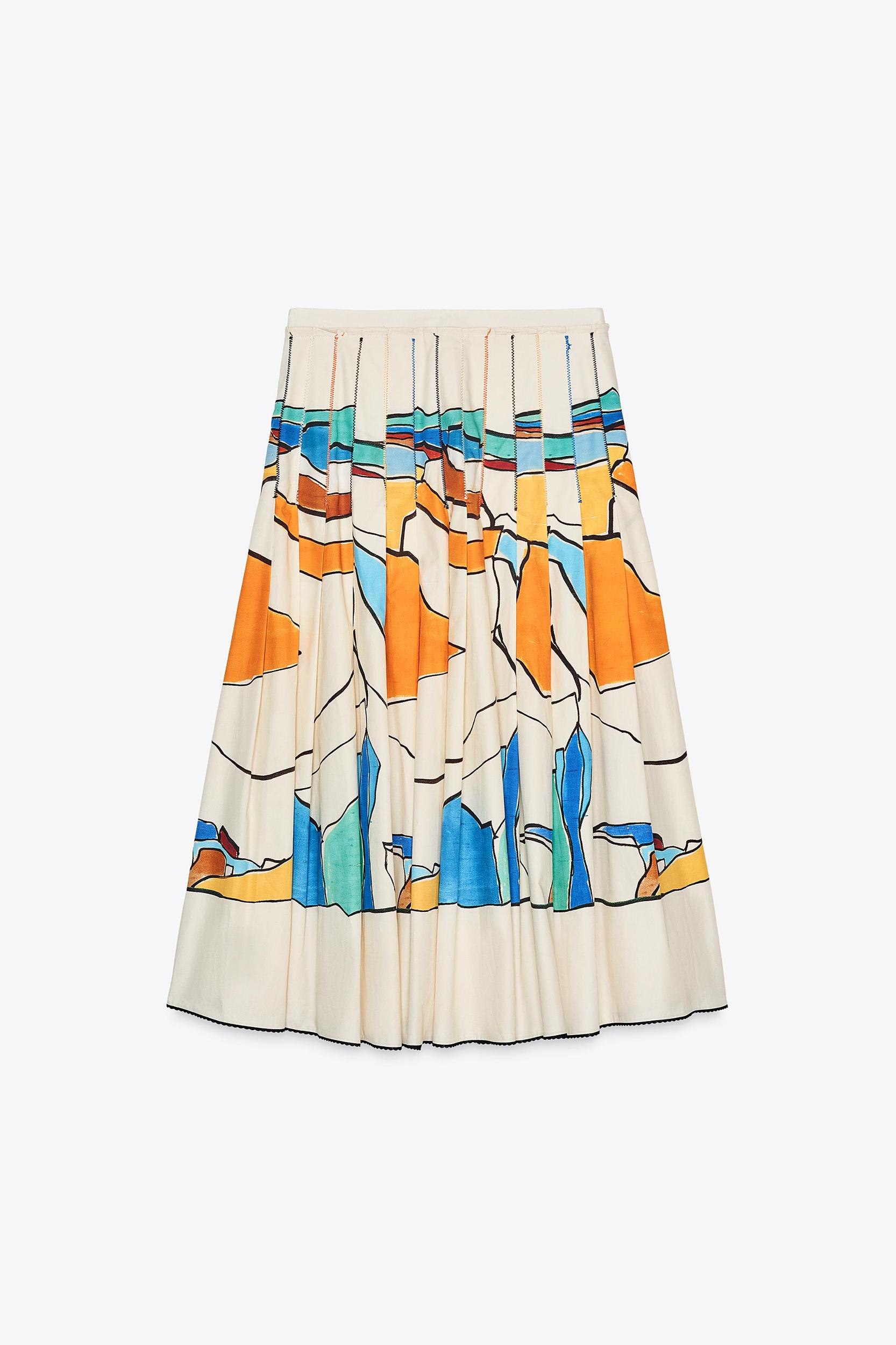 ZW COLLECTION PRINTED PLEATED SKIRT Product Image