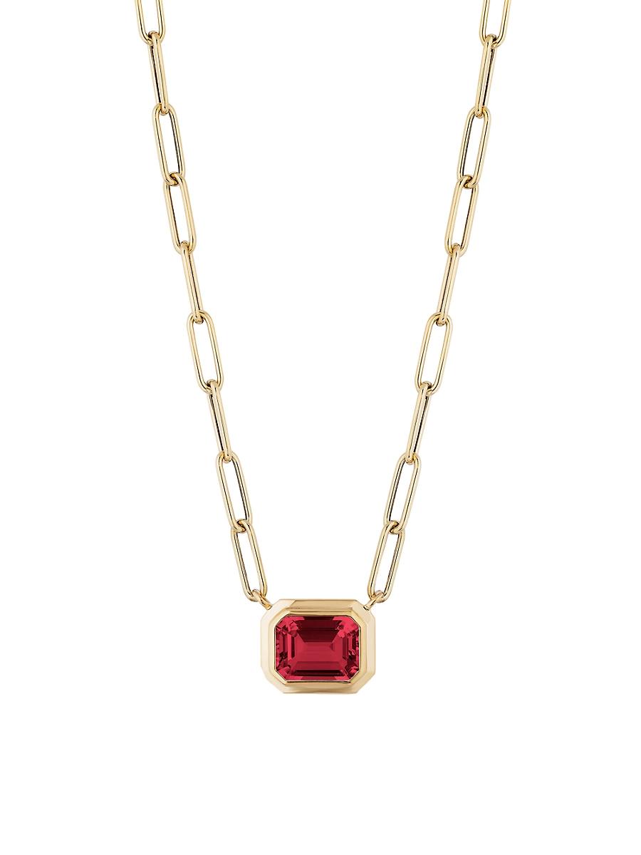 Womens Manhattan 18K Gold & Garnet Pendant Necklace Product Image