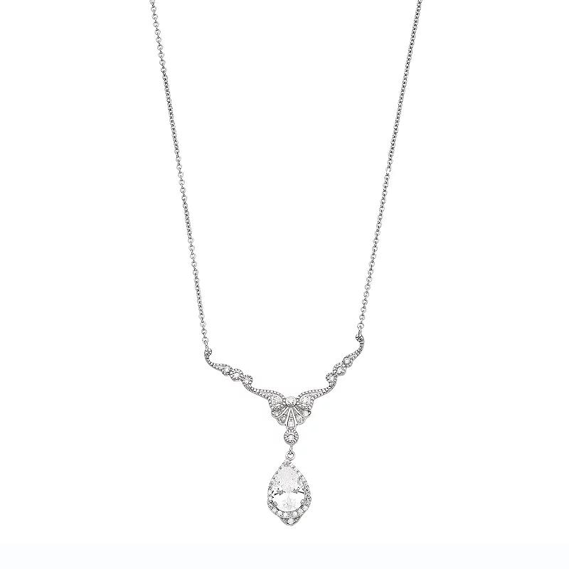 Sophie Miller Sterling Silver Cubic Zirconia Lavalier Necklace, Womens Silvertone Product Image