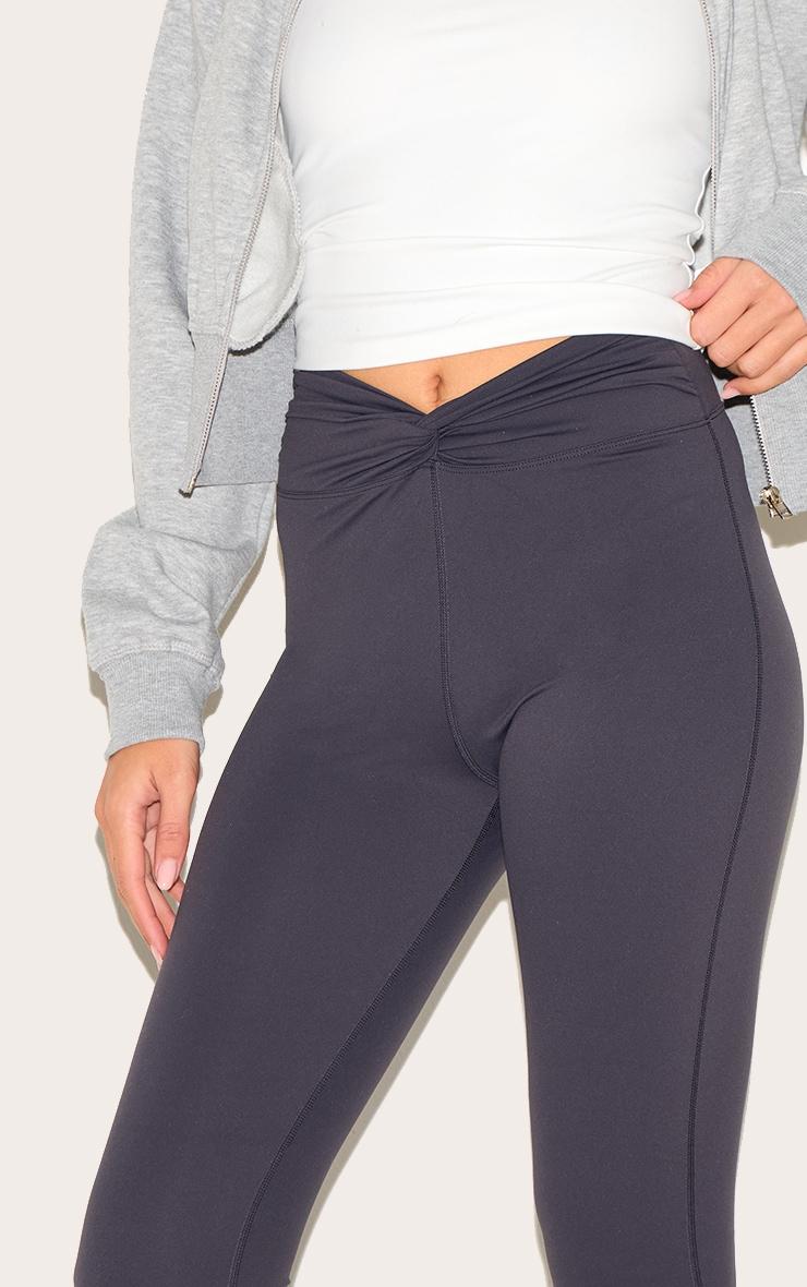 Charcoal Sculpt Twist Front Gym Leggings Product Image