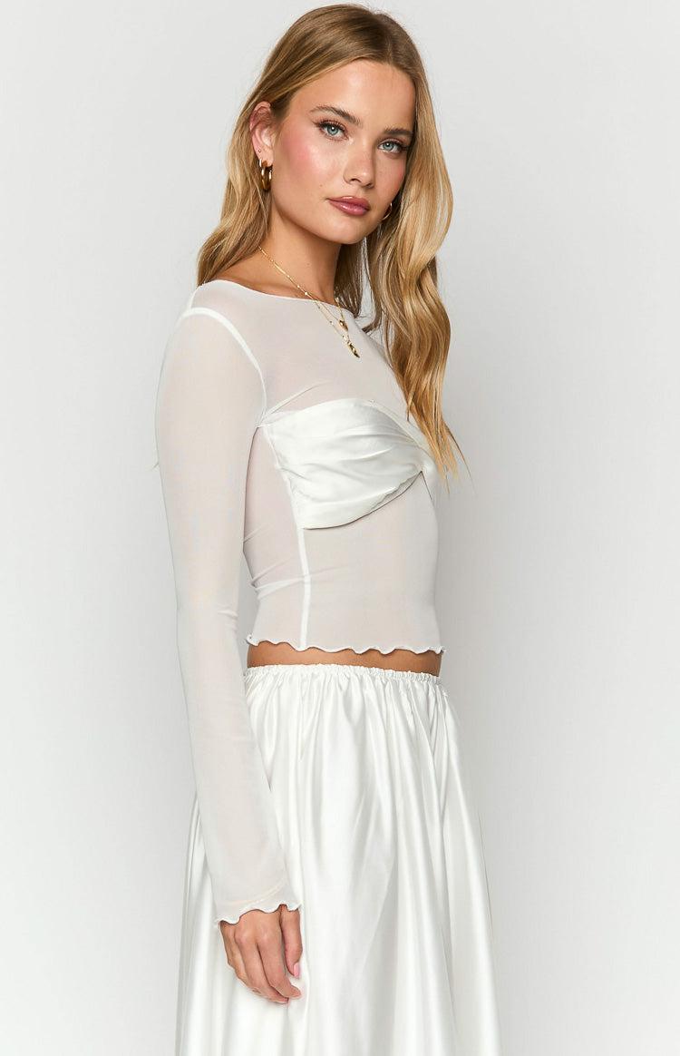 Alonza White Long Sleeve Top Product Image
