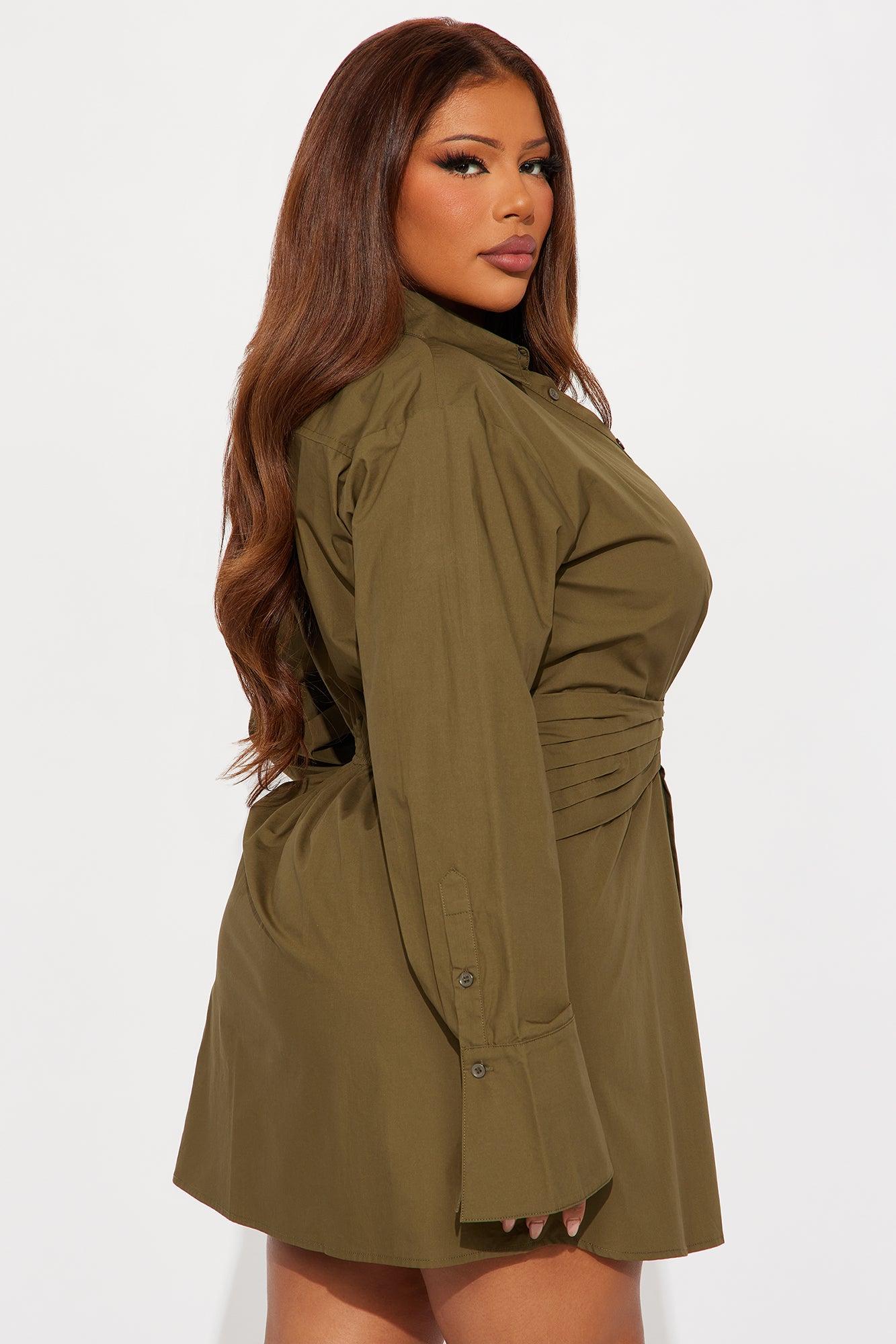 Ainsley Collar Shirt Mini Dress - Hunter Female Product Image